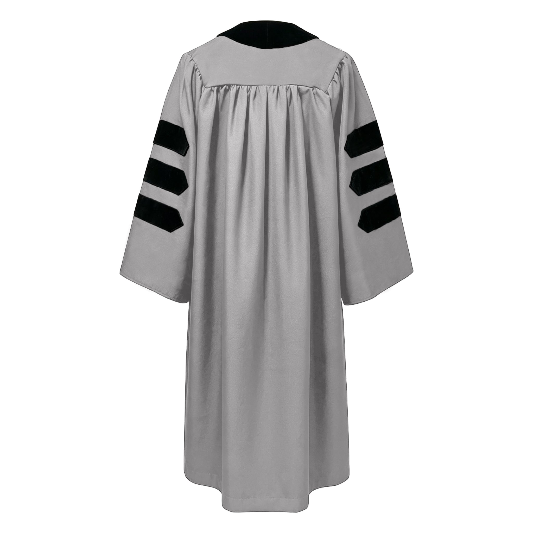 Economy Doctoral Graduation Gown / PHD Gown with Black Velvet Trim-CA graduation