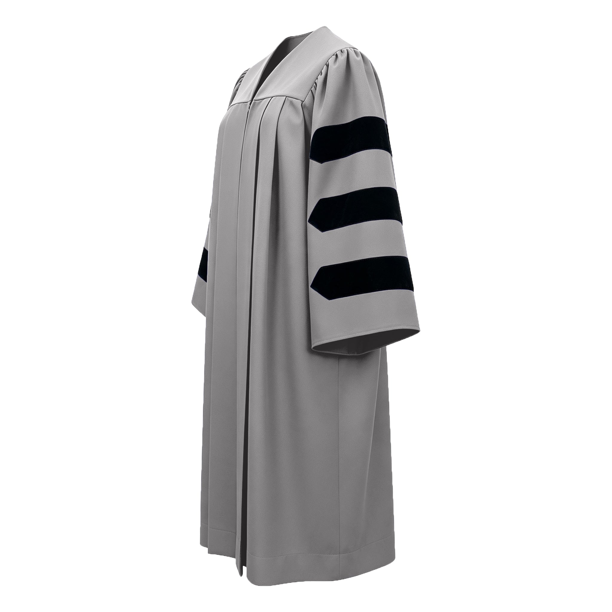 Economy Doctoral Graduation Gown with Black Velvet Sleeve Trim|Doctoral Regalia-CA graduation