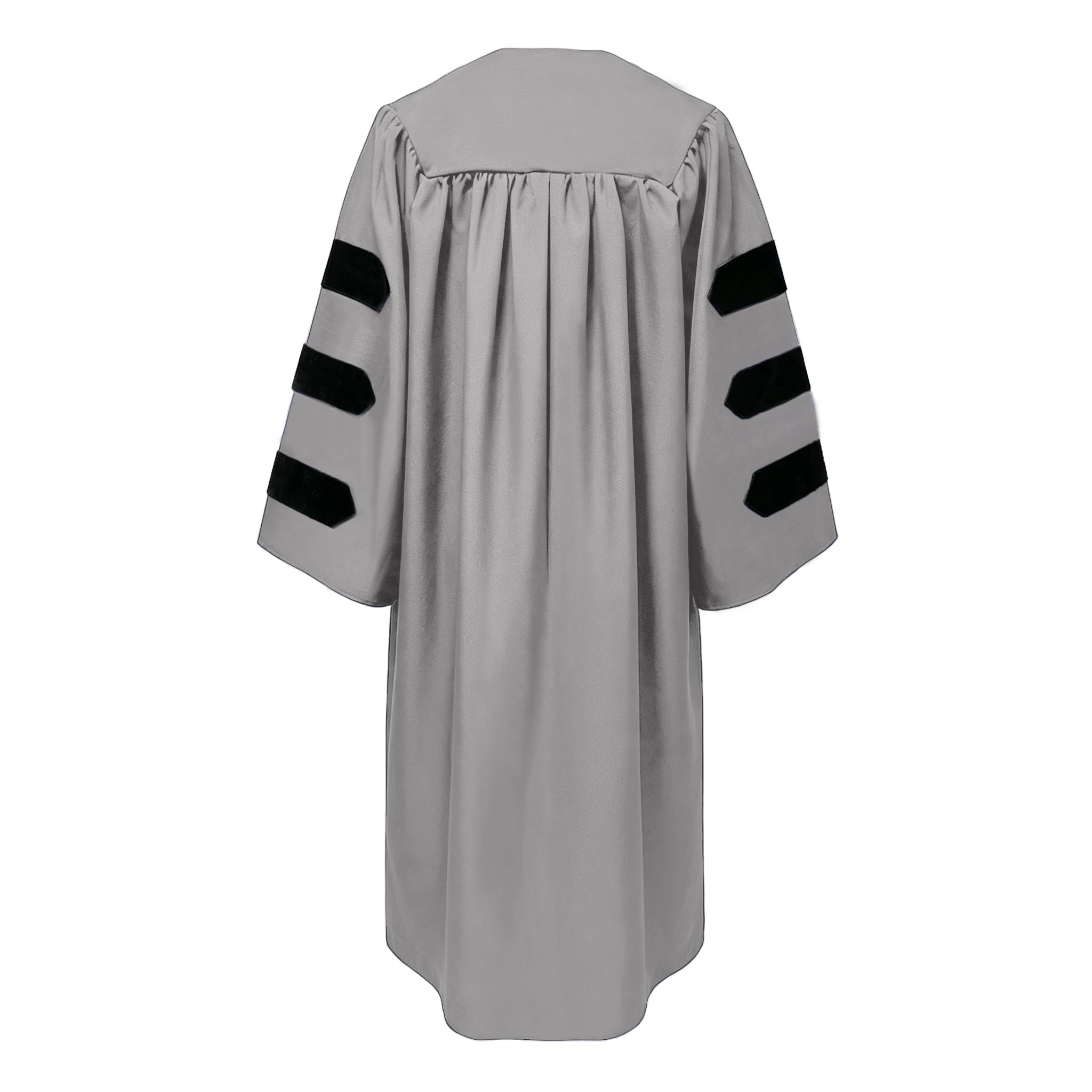 Economy Doctoral Graduation Gown with Black Velvet Sleeve Trim|Doctoral Regalia-CA graduation