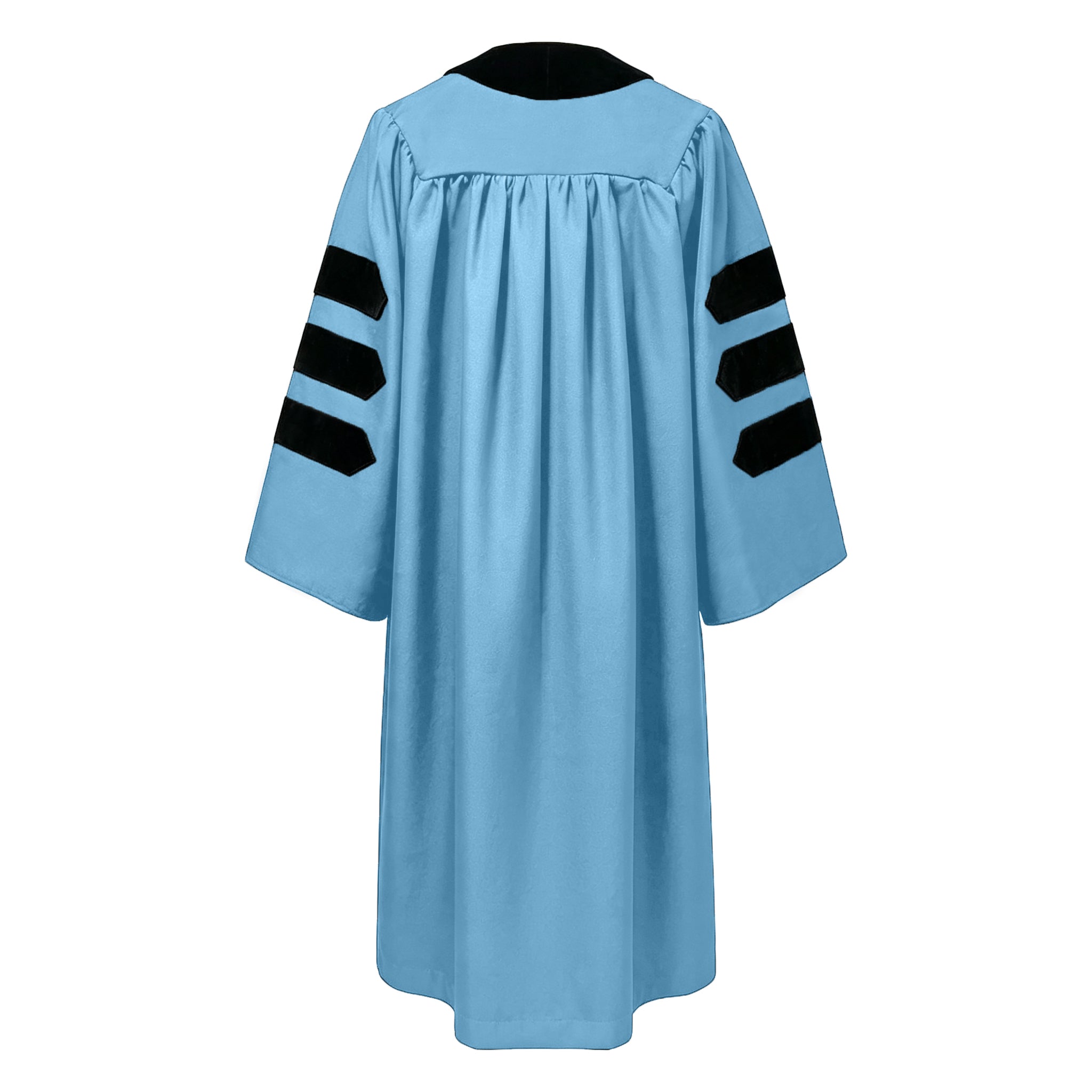 Economy Doctoral Graduation Gown / PHD Gown with Black Velvet Trim-CA graduation
