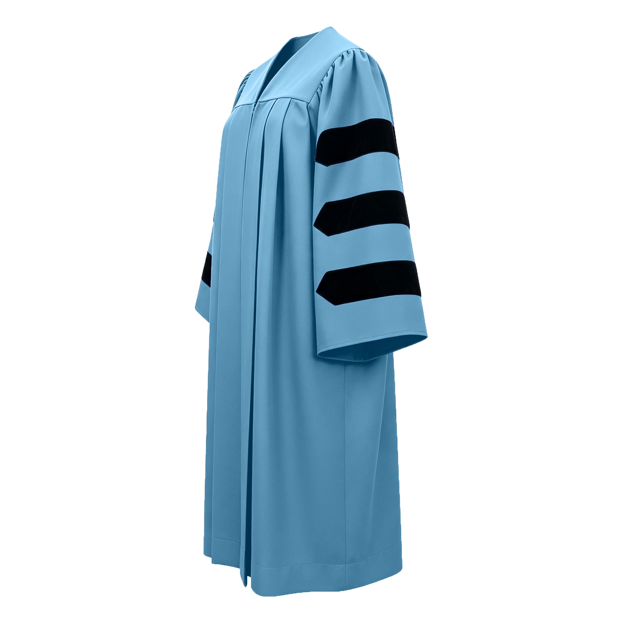 Economy Doctoral Graduation Gown with Black Velvet Sleeve Trim|Doctoral Regalia-CA graduation