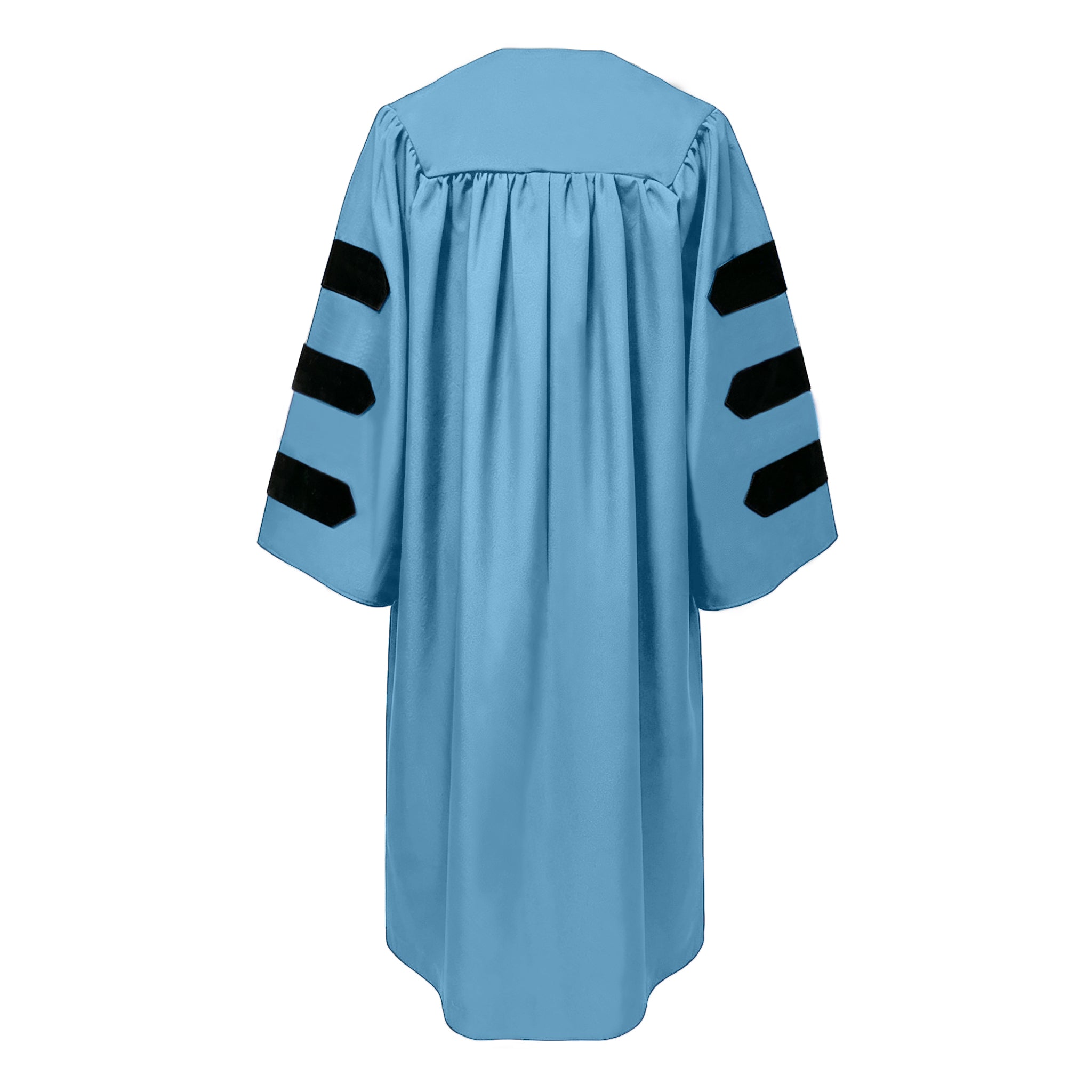 Economy Doctoral Graduation Gown with Black Velvet Sleeve Trim|Doctoral Regalia-CA graduation