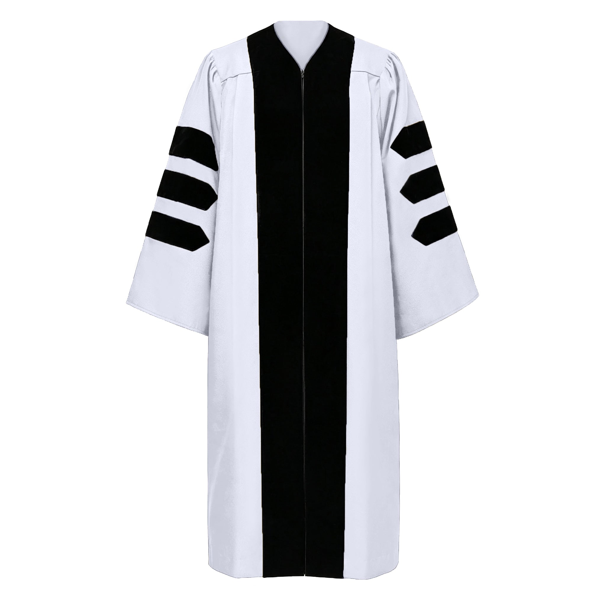 Economy Doctoral Graduation Gown / PHD Gown with Black Velvet Trim-CA graduation