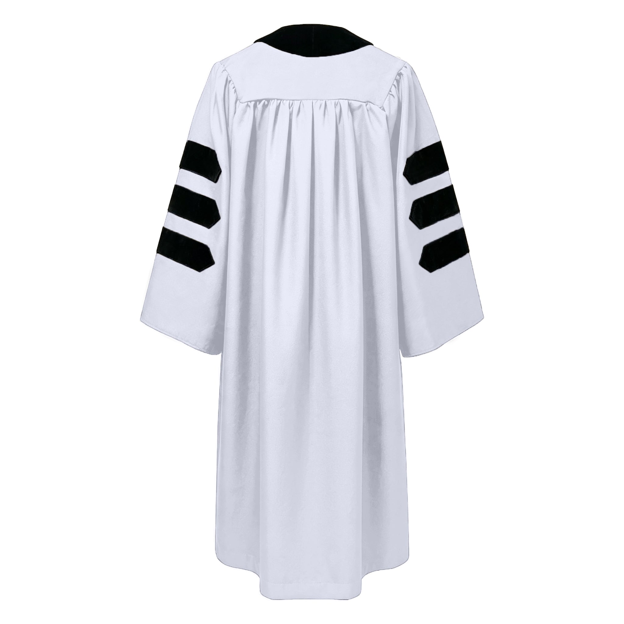 Economy Doctoral Graduation Gown / PHD Gown with Black Velvet Trim-CA graduation