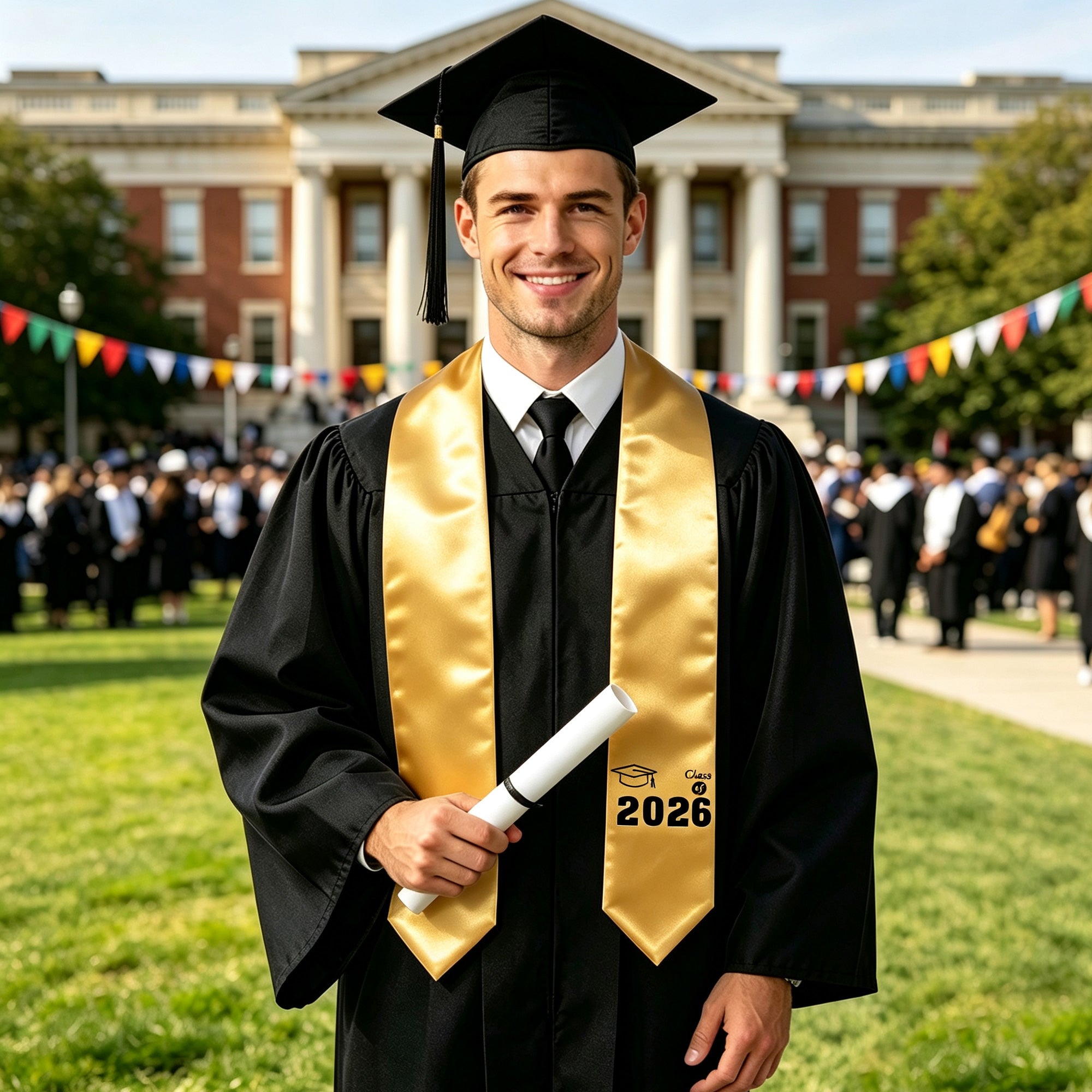 Unisex Adult Printed Graduation Stole 60'', Class of 2026 Graduation Stole-CA graduation