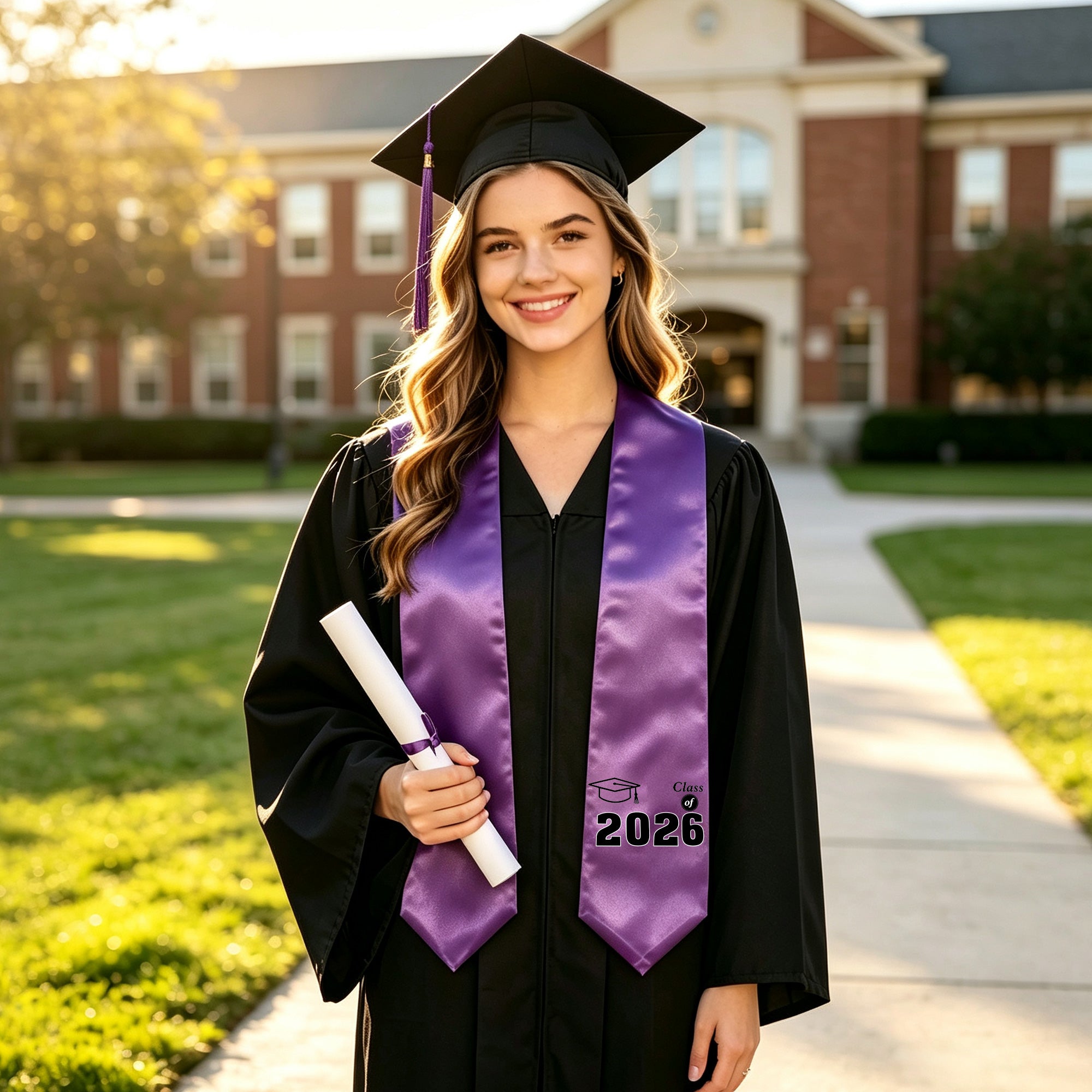 Unisex Adult Printed Graduation Stole 60'', Class of 2026 Graduation Stole-CA graduation