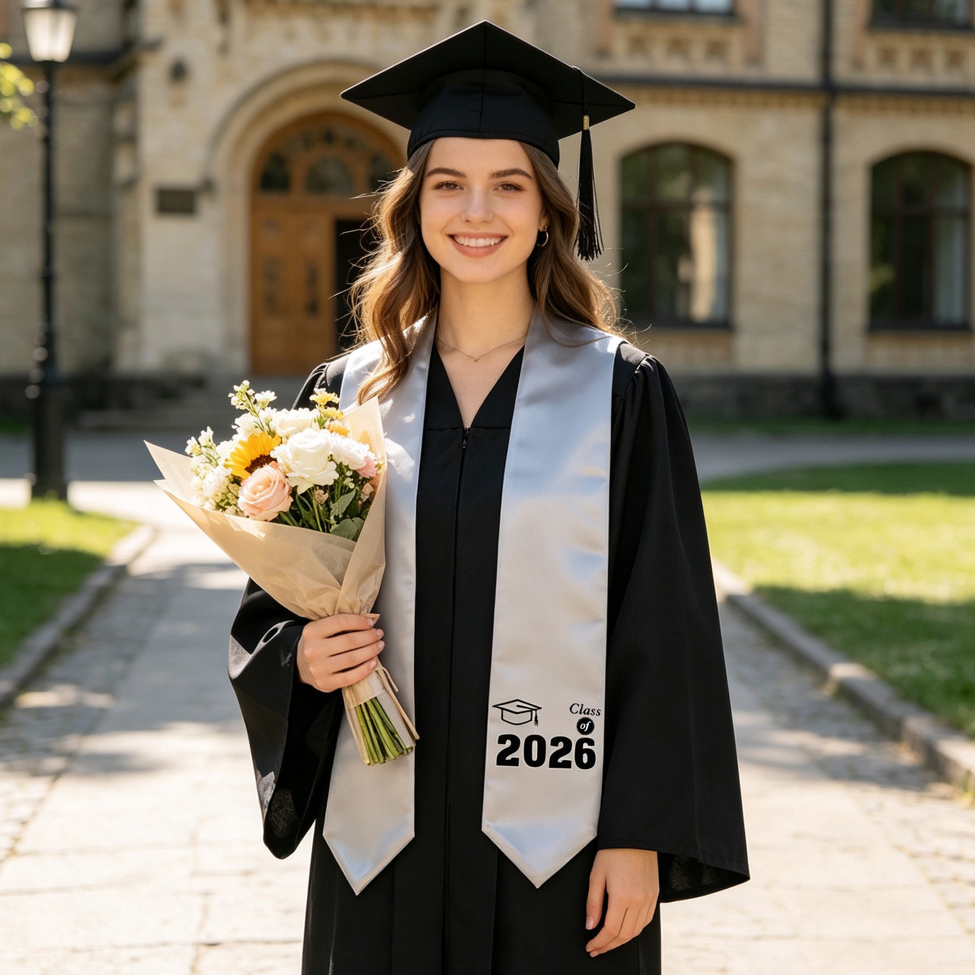 Unisex Adult Printed Graduation Stole 60'', Class of 2026 Graduation Stole-CA graduation