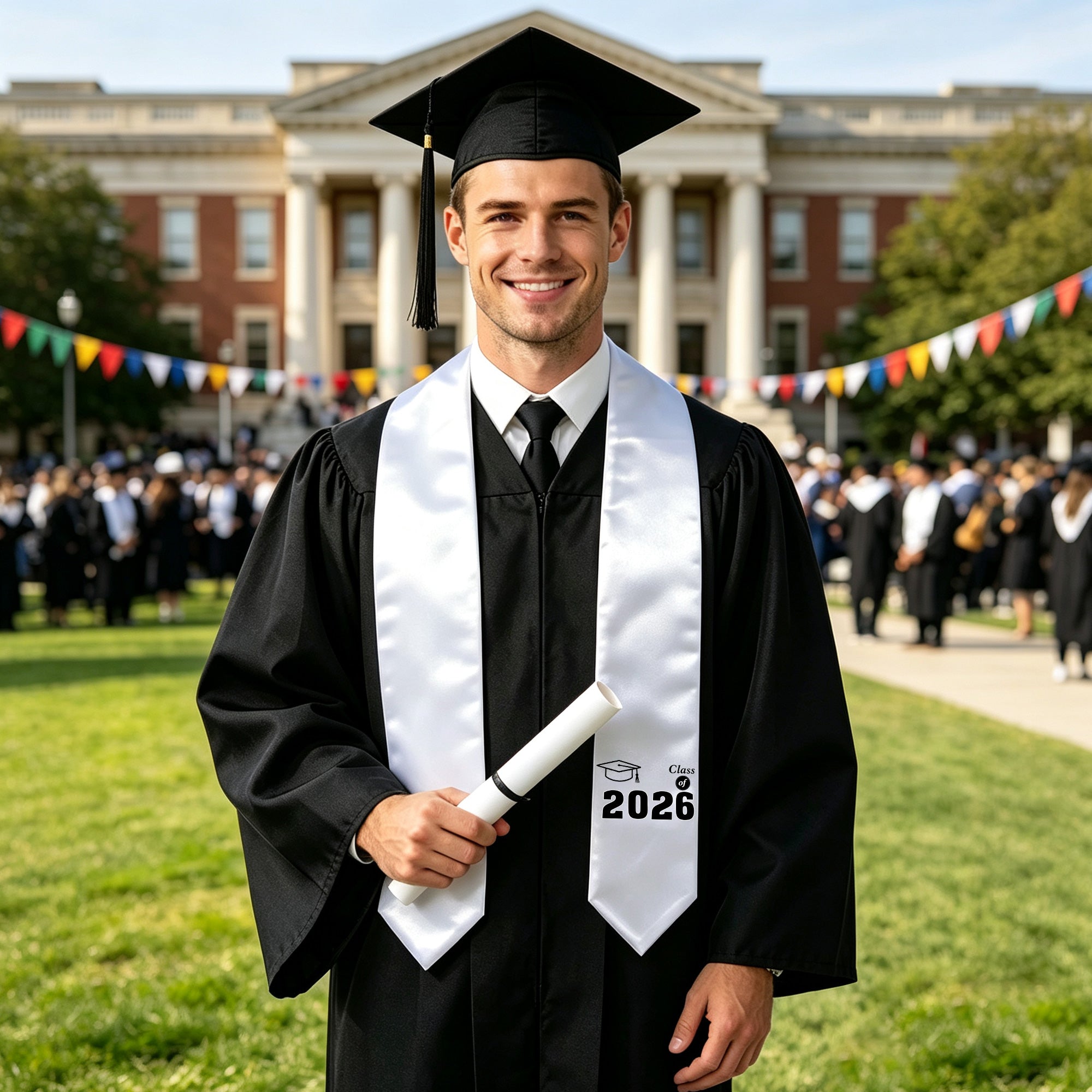 Unisex Adult Printed Graduation Stole 60'', Class of 2026 Graduation Stole-CA graduation
