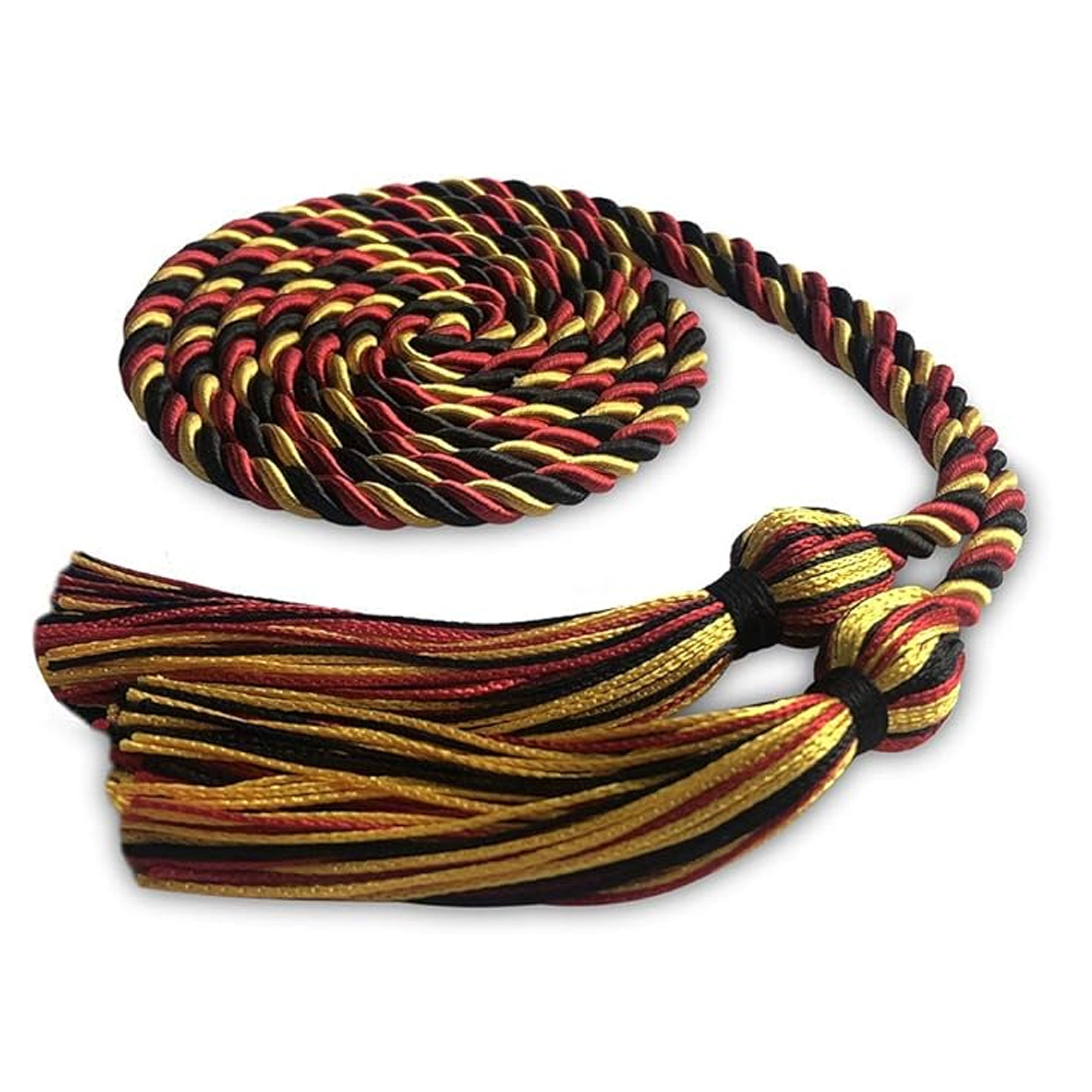 Yalulu 8-Pack Graduation Honor Cords – Black & Gold Braided, 67 Inches Long, Polyester, For Ceremonies & Photos