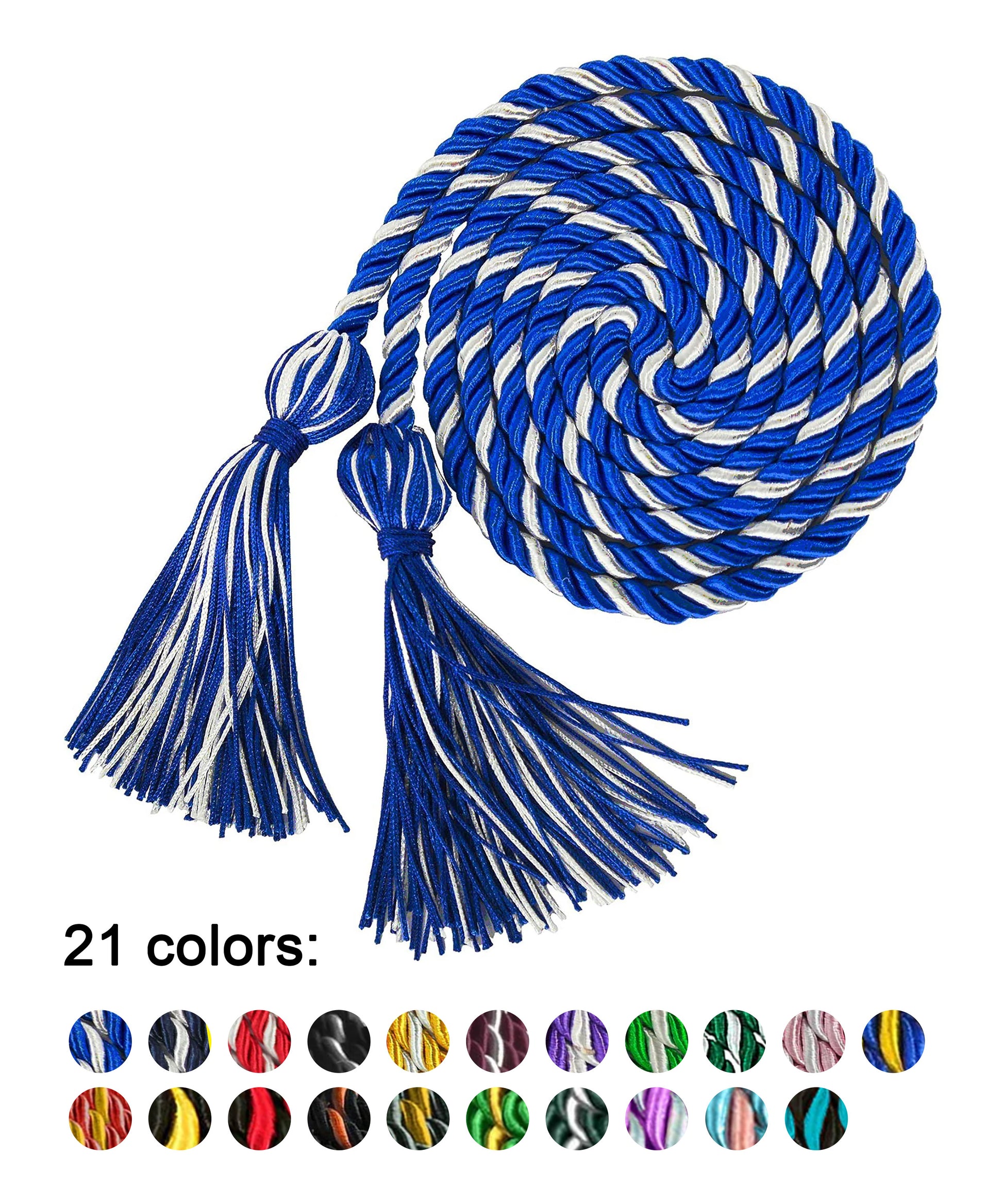 Two Color Mixed Graduation Honor Cord 68 Inches-CA graduation