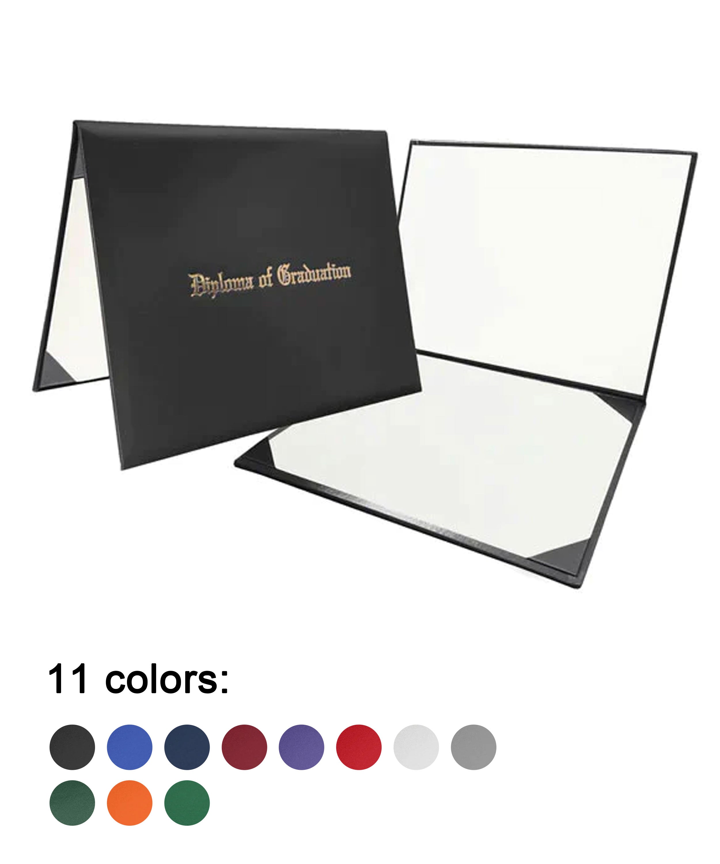 Imprinted Diploma Cover for Certificate or Documents 8 1/2" x 11" (Tent Style) Diploma Holder Leather Folders-CA graduation