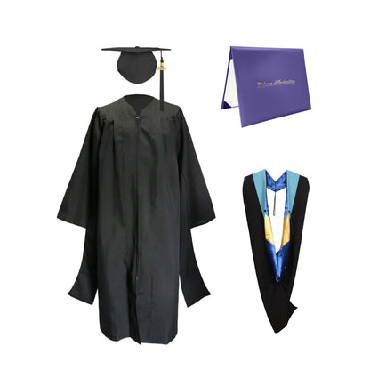 Classic Master Graduation Gown & Hood in Various Color & Diploma Package | university regalia-CA graduation