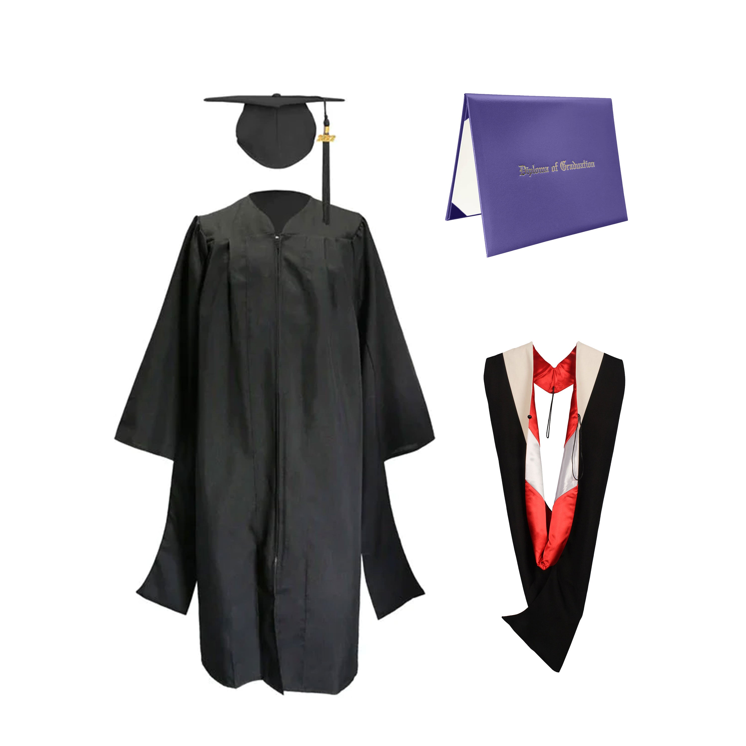 Classic Master Graduation Gown & Hood in Various Color & Diploma Package | university regalia-CA graduation