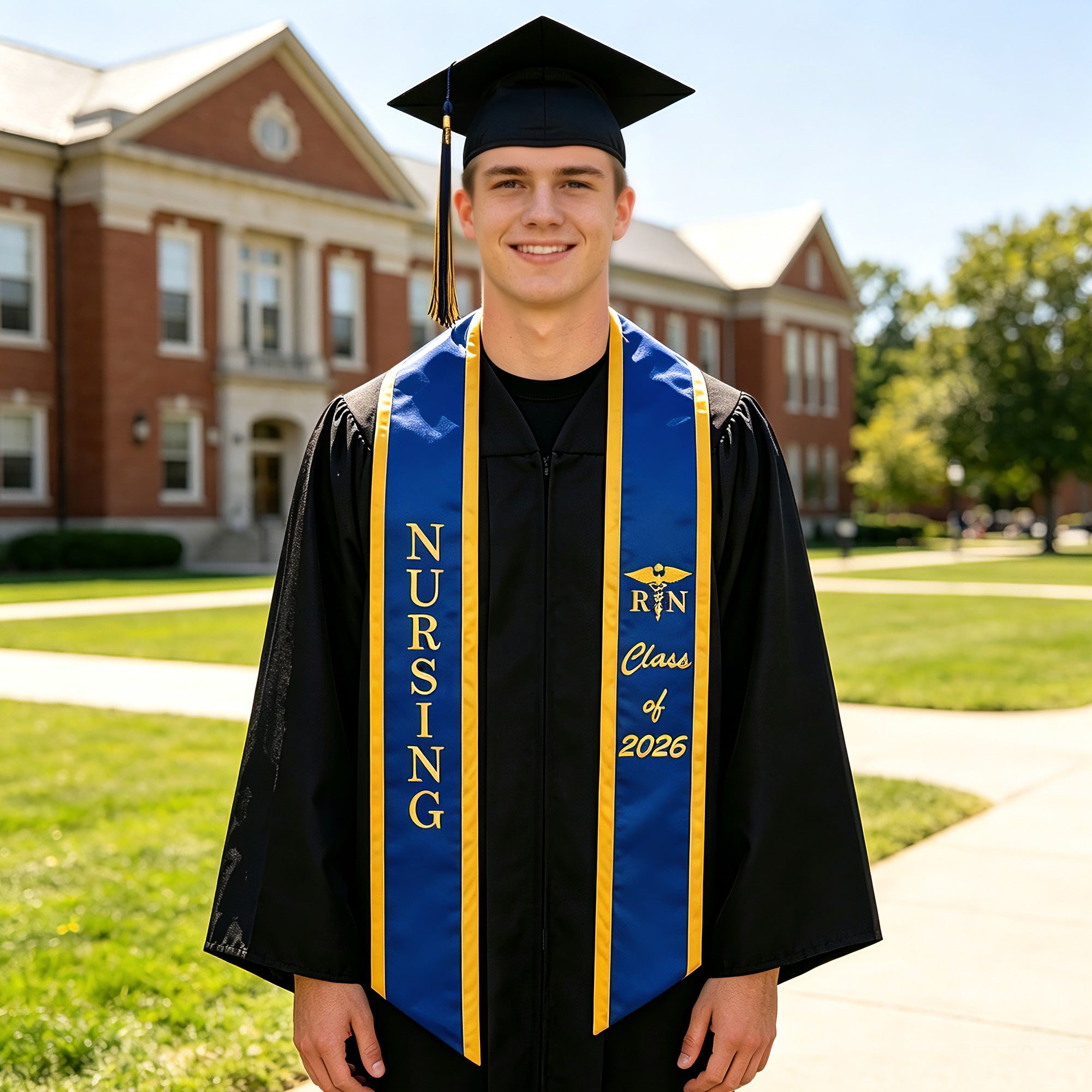 Unisex Adult Nursing Graduation Stoles Class of 2026 Sashes with Medical Logo-CA graduation
