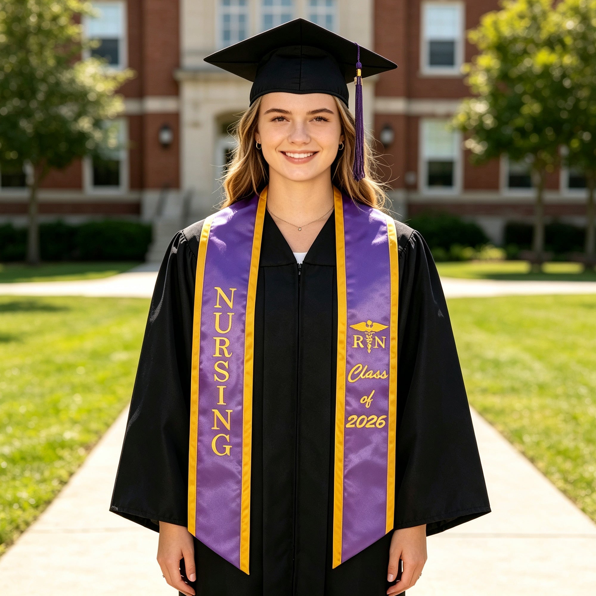Unisex Adult Nursing Graduation Stoles Class of 2026 Sashes with Medical Logo-CA graduation