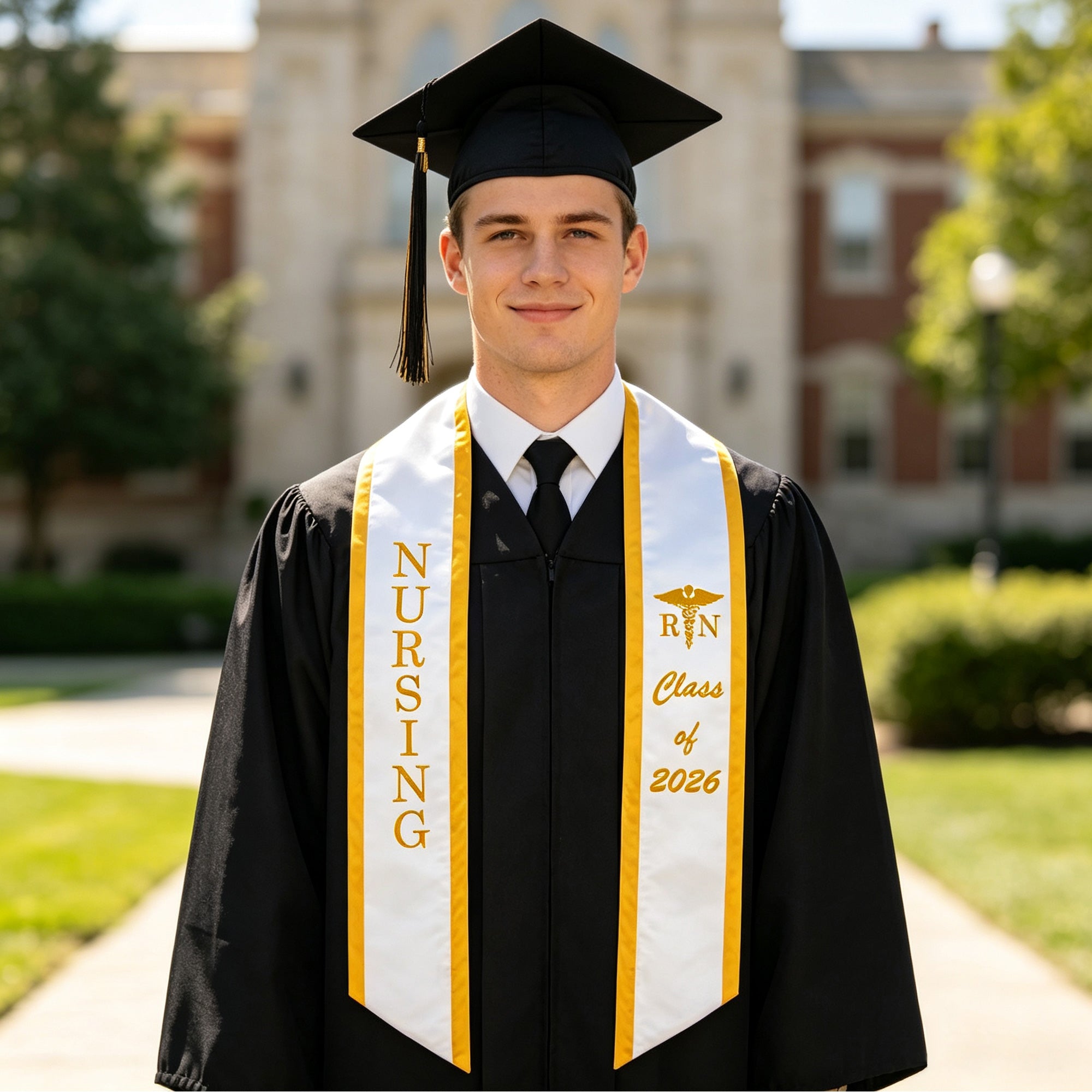 Unisex Adult Nursing Graduation Stoles Class of 2026 Sashes with Medical Logo-CA graduation
