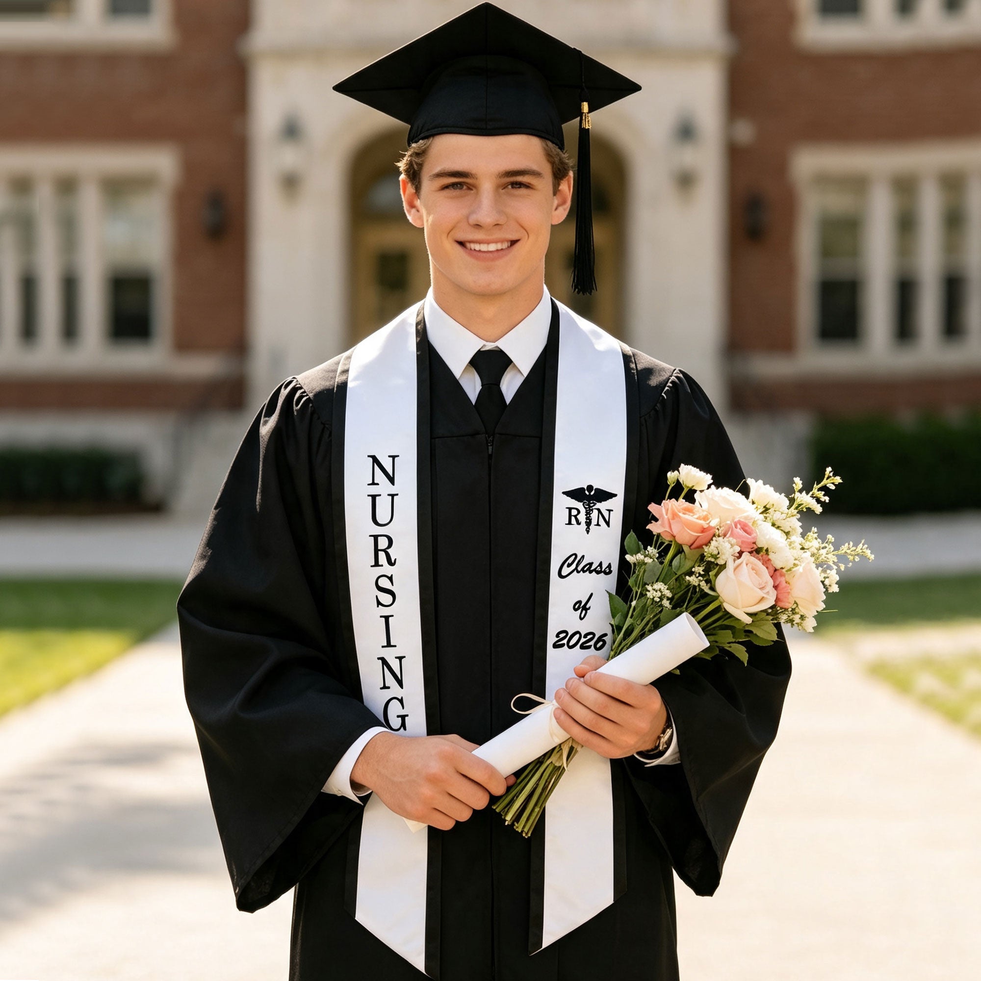 Unisex Adult Nursing Graduation Stoles Class of 2026 Sashes with Medical Logo-CA graduation