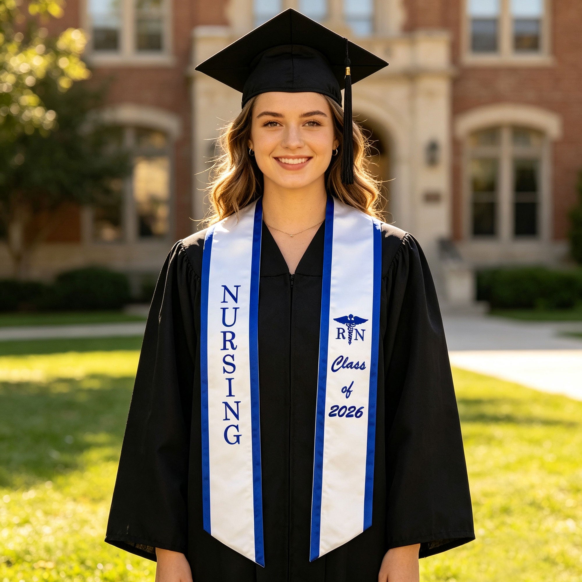 Unisex Adult Nursing Graduation Stoles Class of 2026 Sashes with Medical Logo-CA graduation