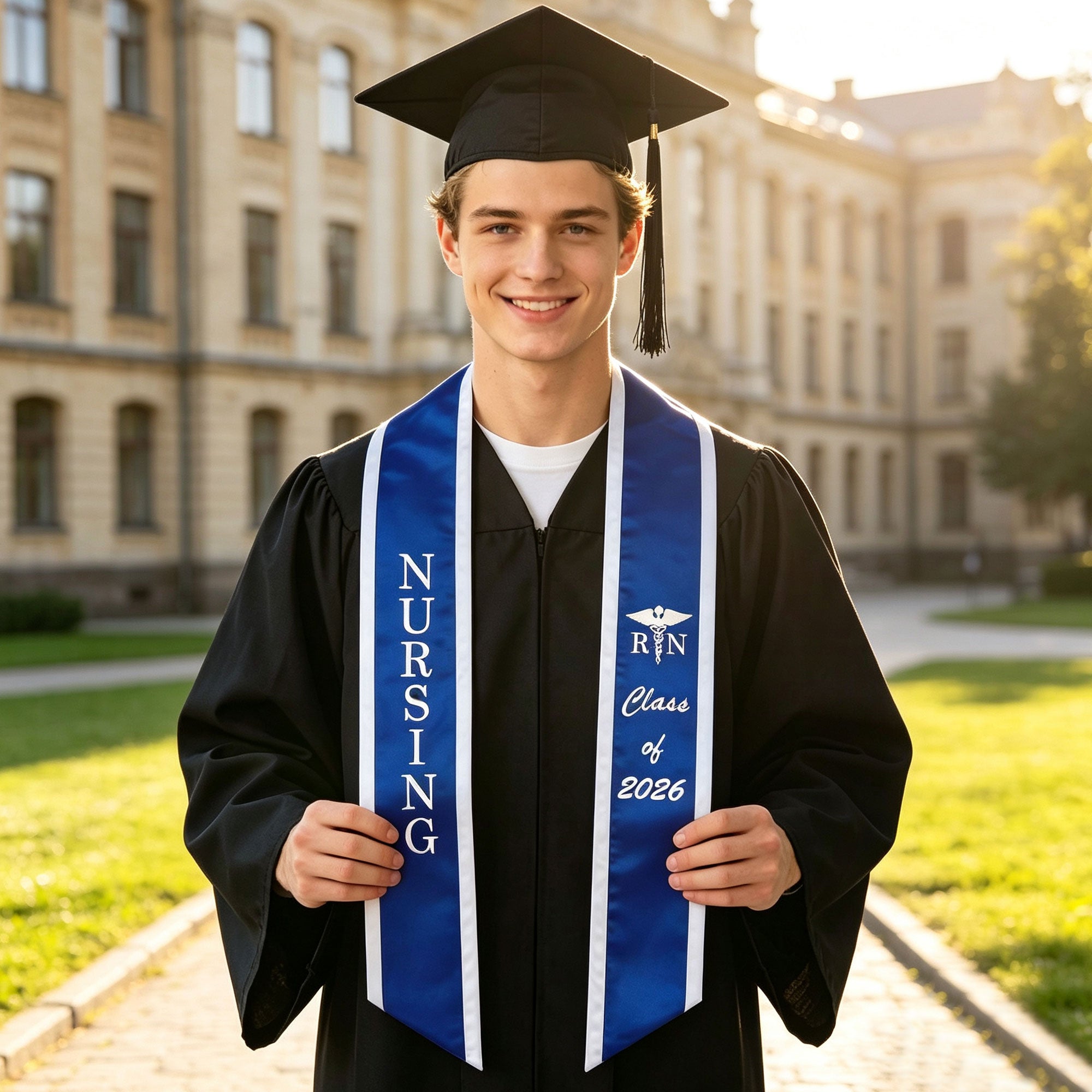 Unisex Adult Nursing Graduation Stoles Class of 2026 Sashes with Medical Logo-CA graduation