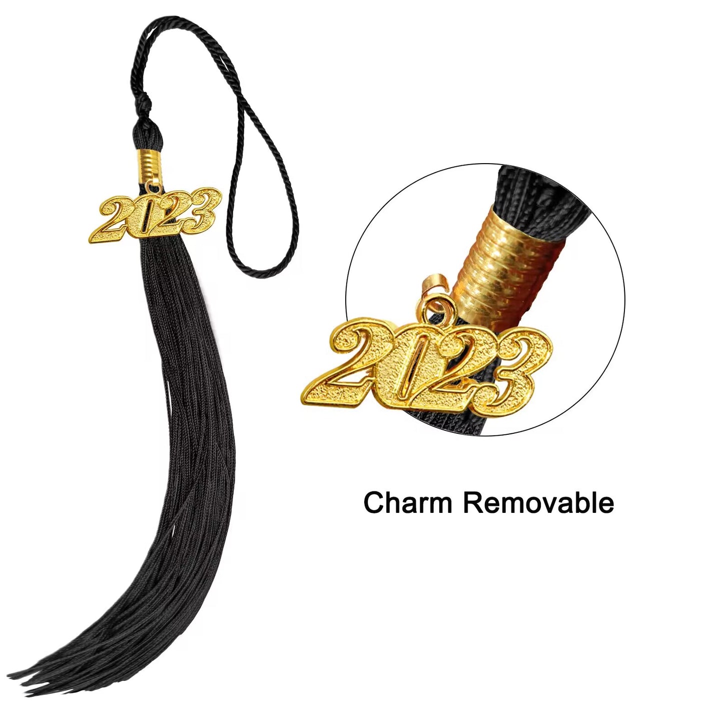 Shiny Graduation Cap with Tassel Charm 2023|2024 for Middle & High School | Bachelor & Master Degree-CA graduation