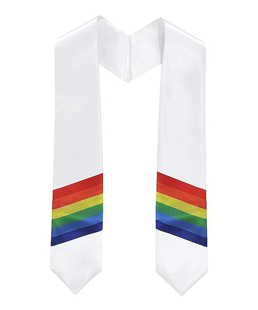Graduation Rainbow Stole | LGBTQ+ Gay Pride Stole 60”-CA graduation