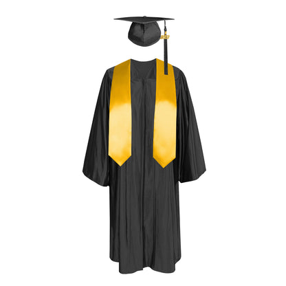 Shiny Gown, Cap,Tassel & Plain Graduation Stole 60” Package|graduate graduation gown-CA graduation
