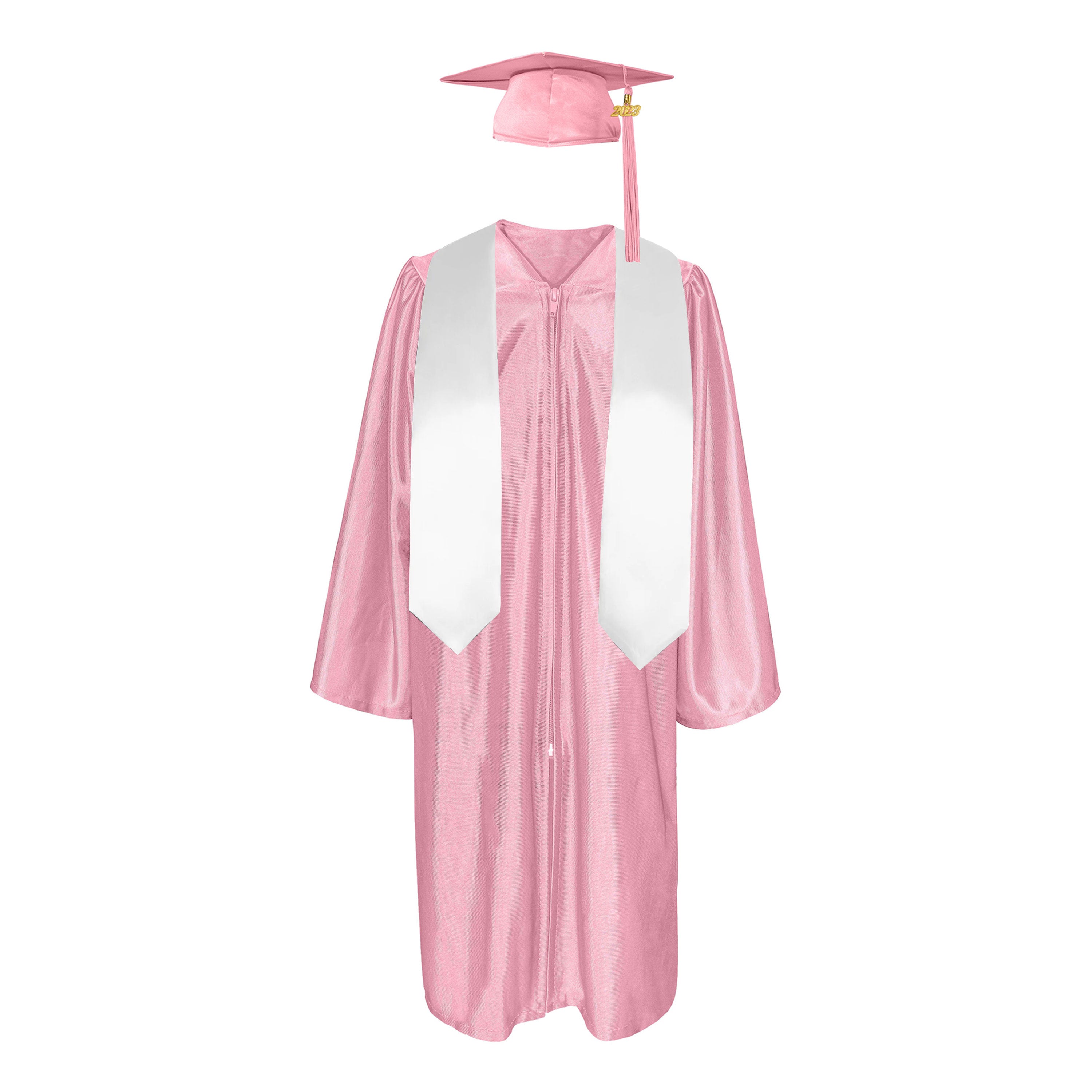 Shiny Gown, Cap,Tassel & Plain Graduation Stole 60” Package|graduate graduation gown-CA graduation