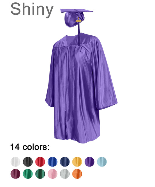 Shiny Kids Graduation Gown & Cap w/Tassel Charm for Home School|Preschool|Kindergarten-CA graduation