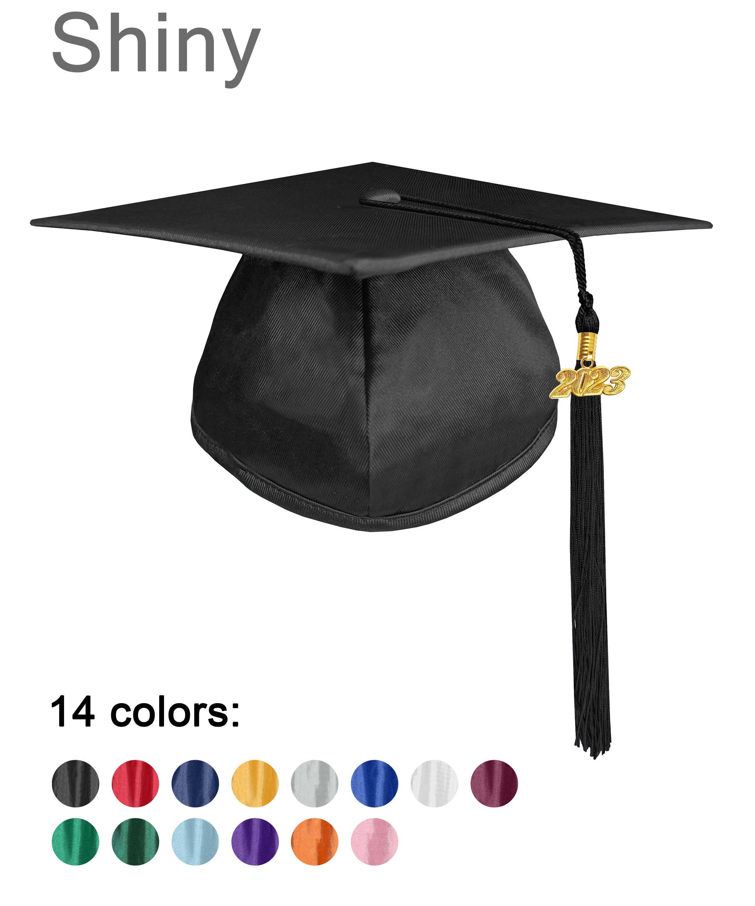 Shiny Graduation Cap with Tassel Charm 2023|2024 for Middle & High School | Bachelor & Master Degree-CA graduation