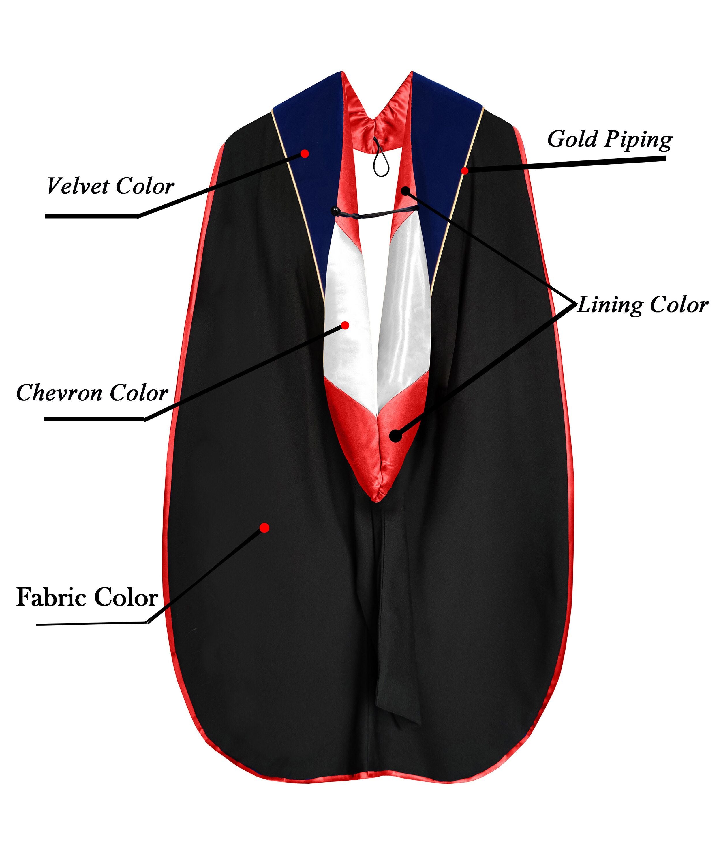 Customized Deluxe Doctoral Hood-CA graduation