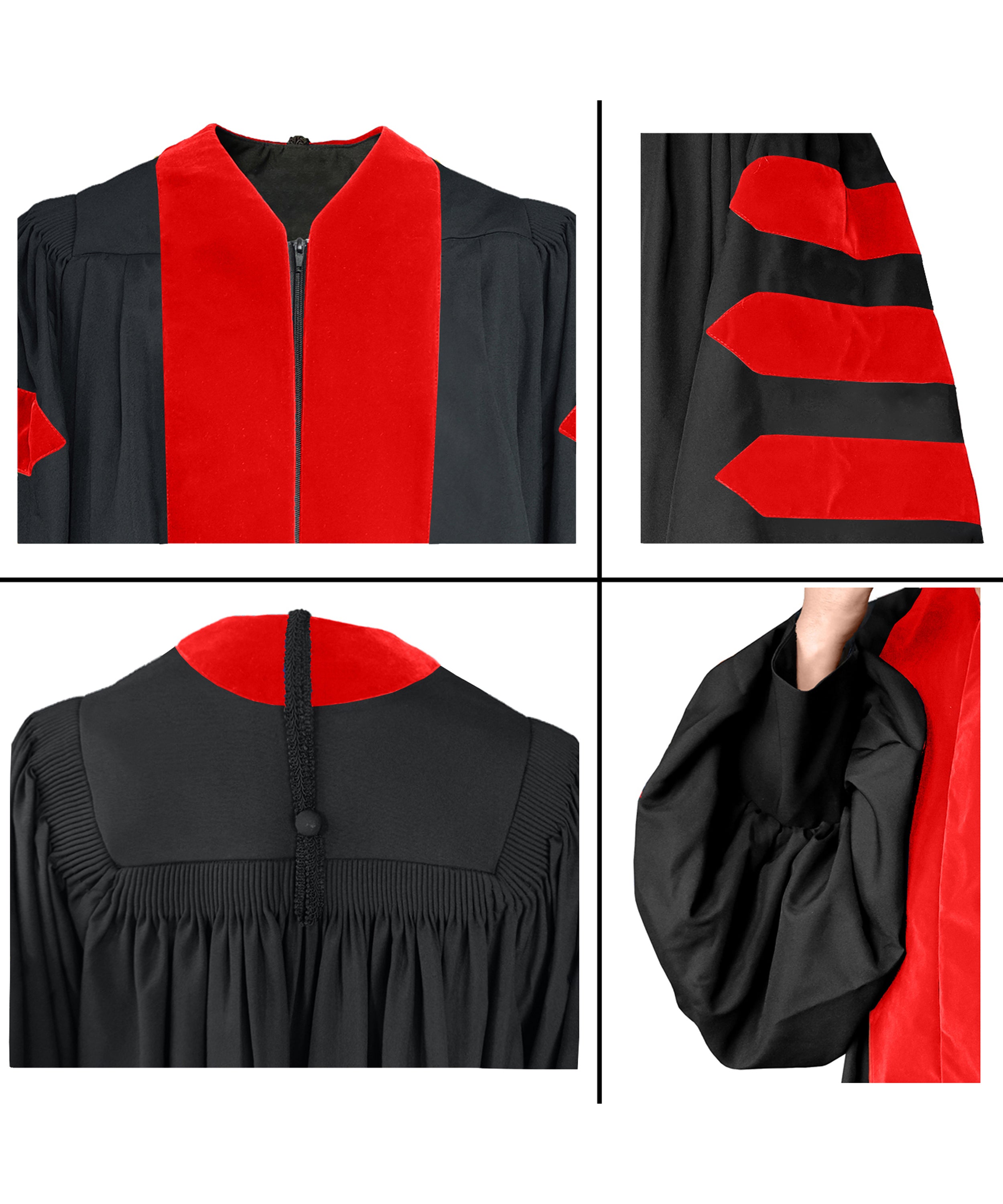 Deluxe Doctoral/PHD Graduation Gown NO piping-CA graduation