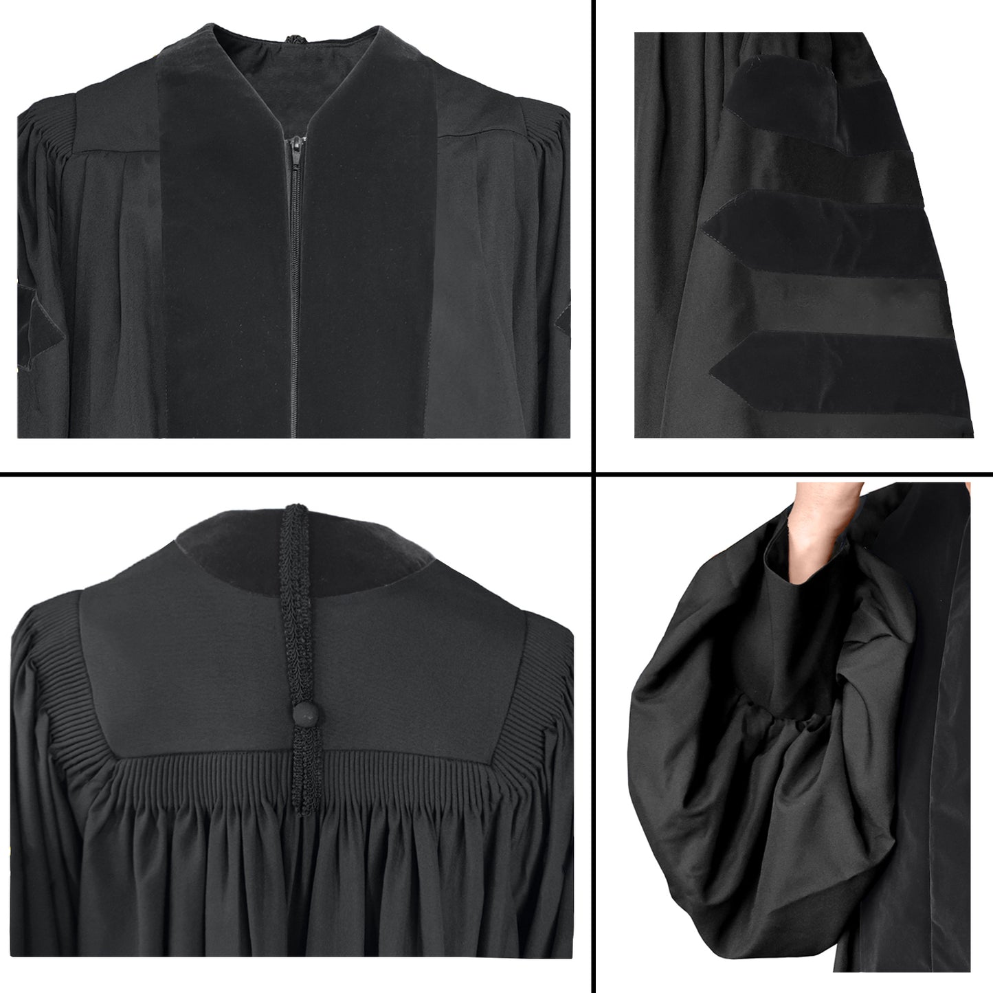 Deluxe Doctoral/PHD Graduation Gown NO piping-CA graduation