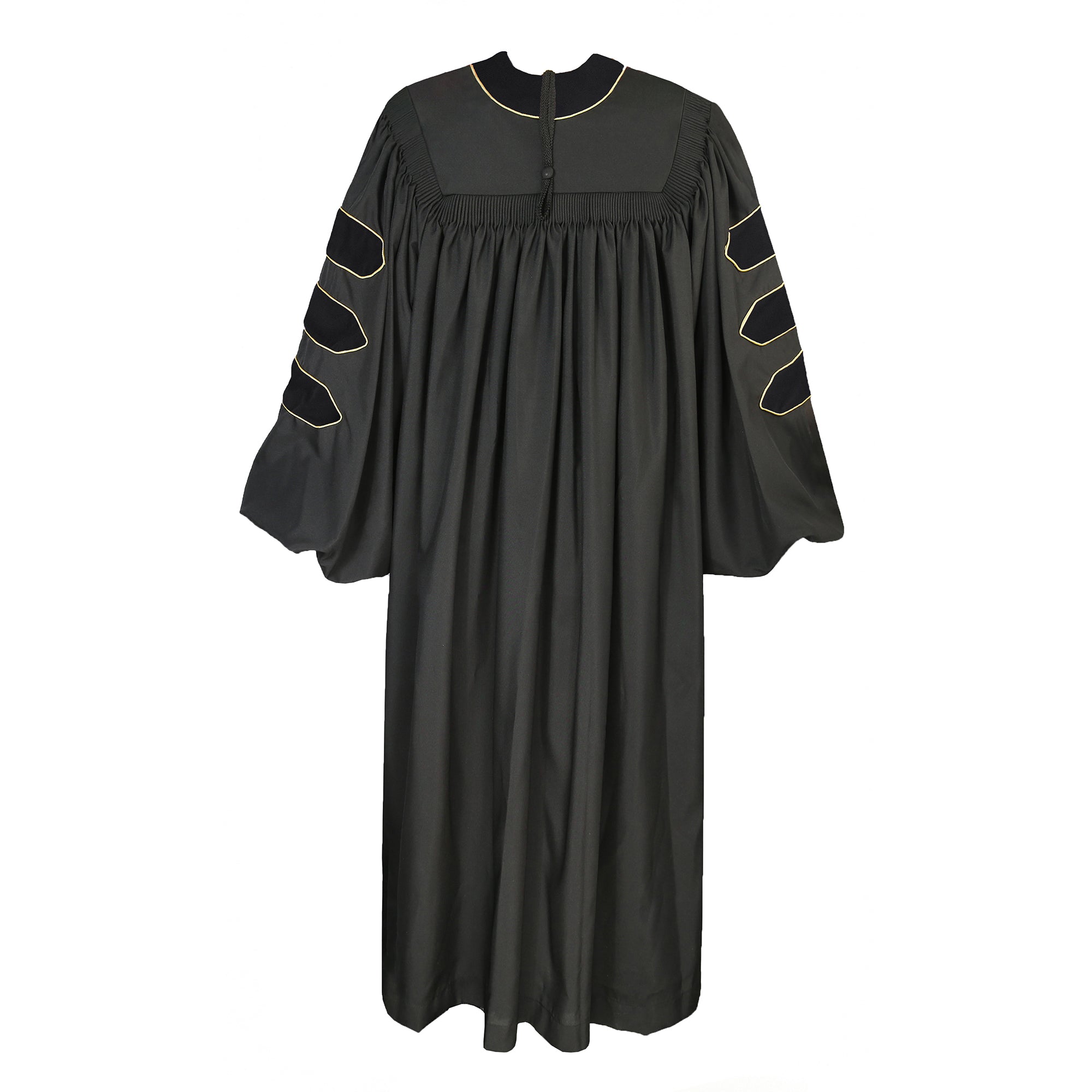 Deluxe Doctoral Graduation / PHD Gown with Gold Piping Deluxe Doctoral Graduation / PHD Gown with Gold Piping