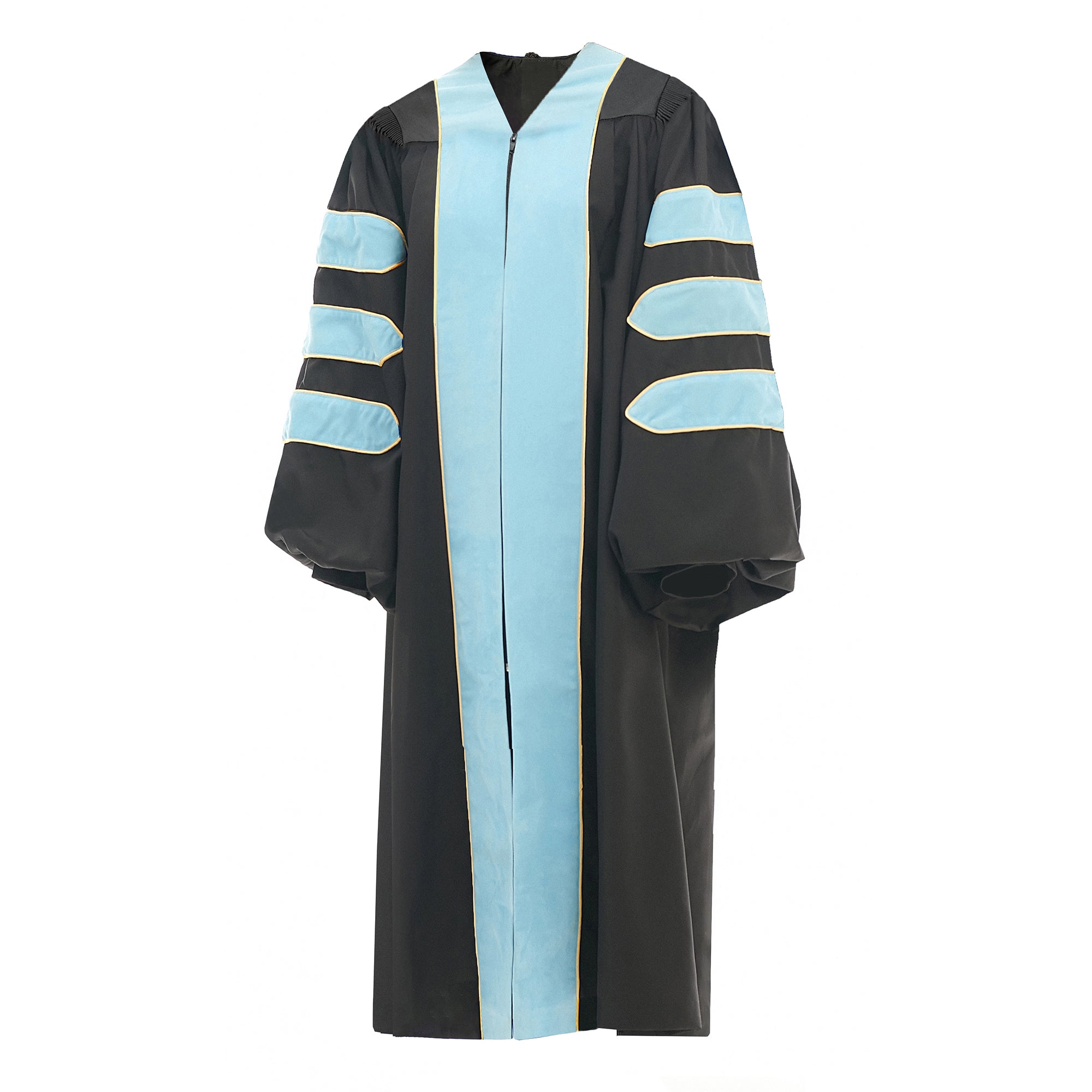 Deluxe Doctoral Graduation Gown/PHD Gown/Doctoral Regalia for Professor or Faculty with Gold Piping-CA graduation