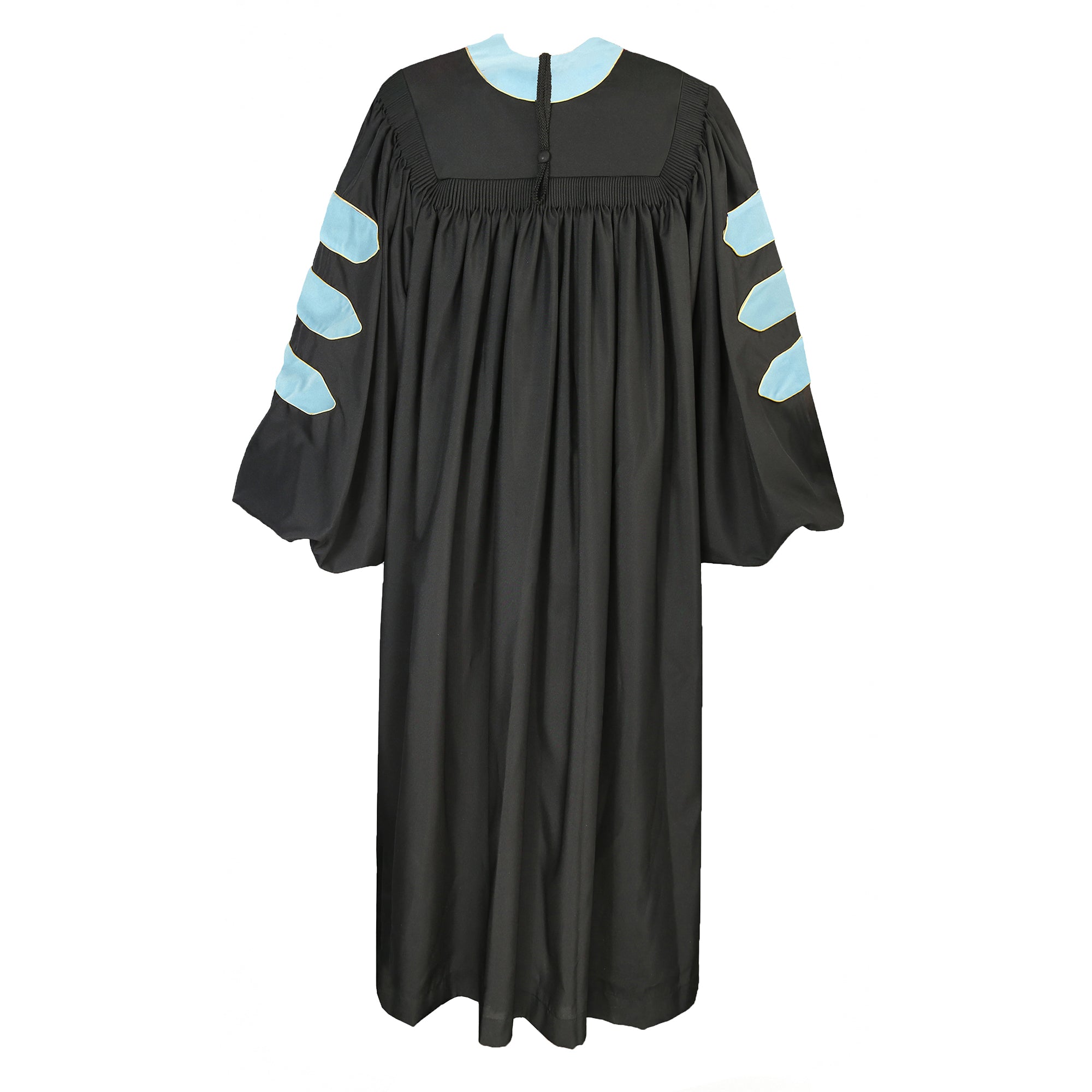 Deluxe Doctoral Graduation Gown/PHD Gown/Doctoral Regalia for Professor or Faculty with Gold Piping-CA graduation