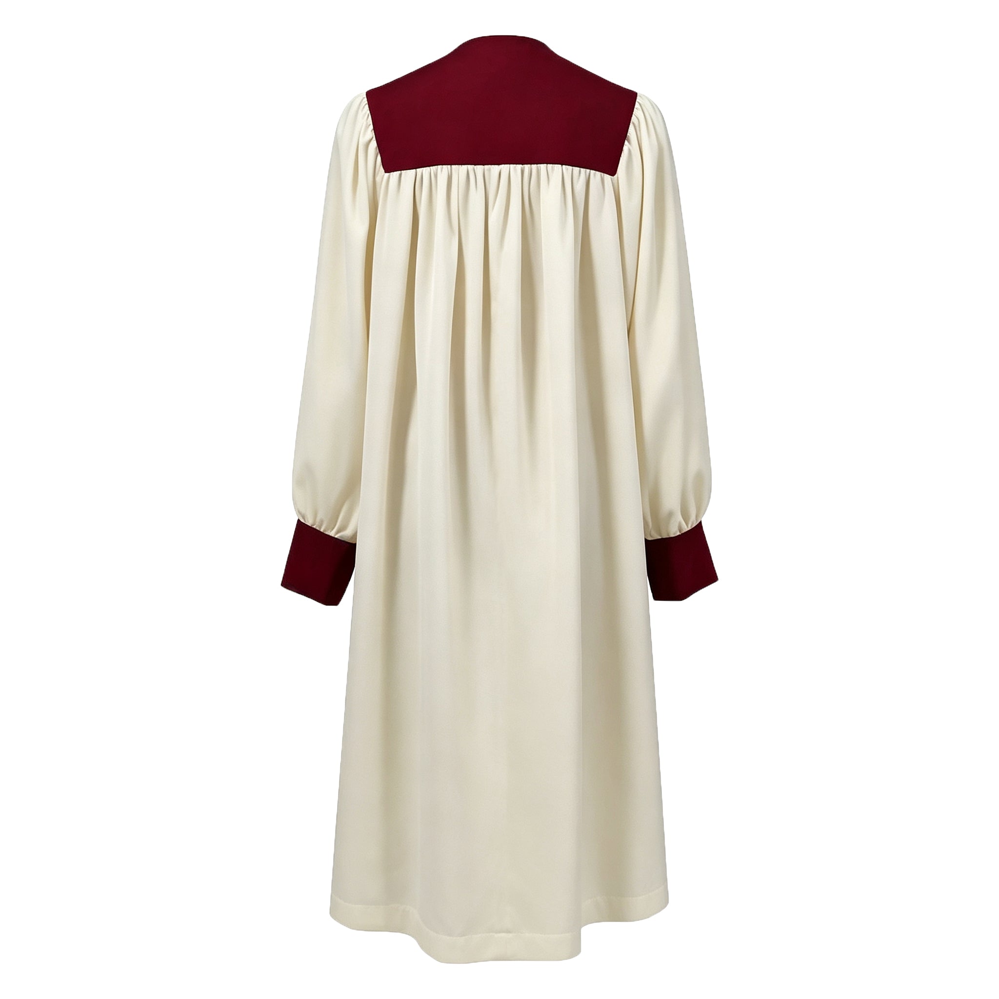 Unisex Adult Choir Robe with Embroidered Design, Matte Carly Church Robe with Maroon Hanging Stole for Choir-CA graduation
