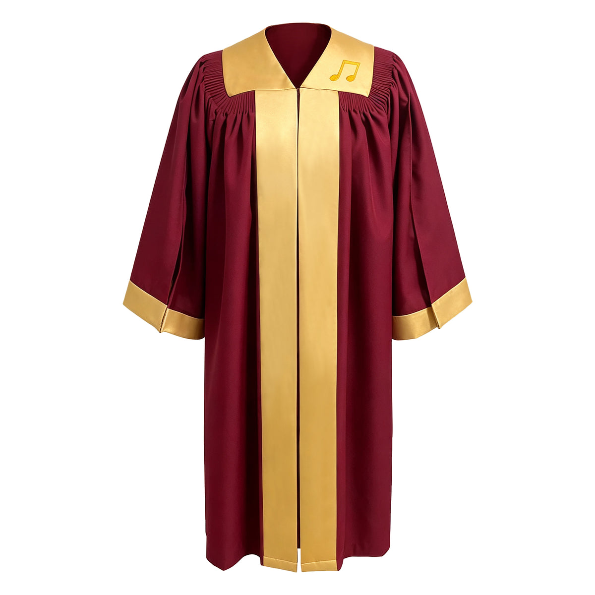 Custom Burgundy Choir Robe with Gold Stole Collar for Choir Performance-CA graduation