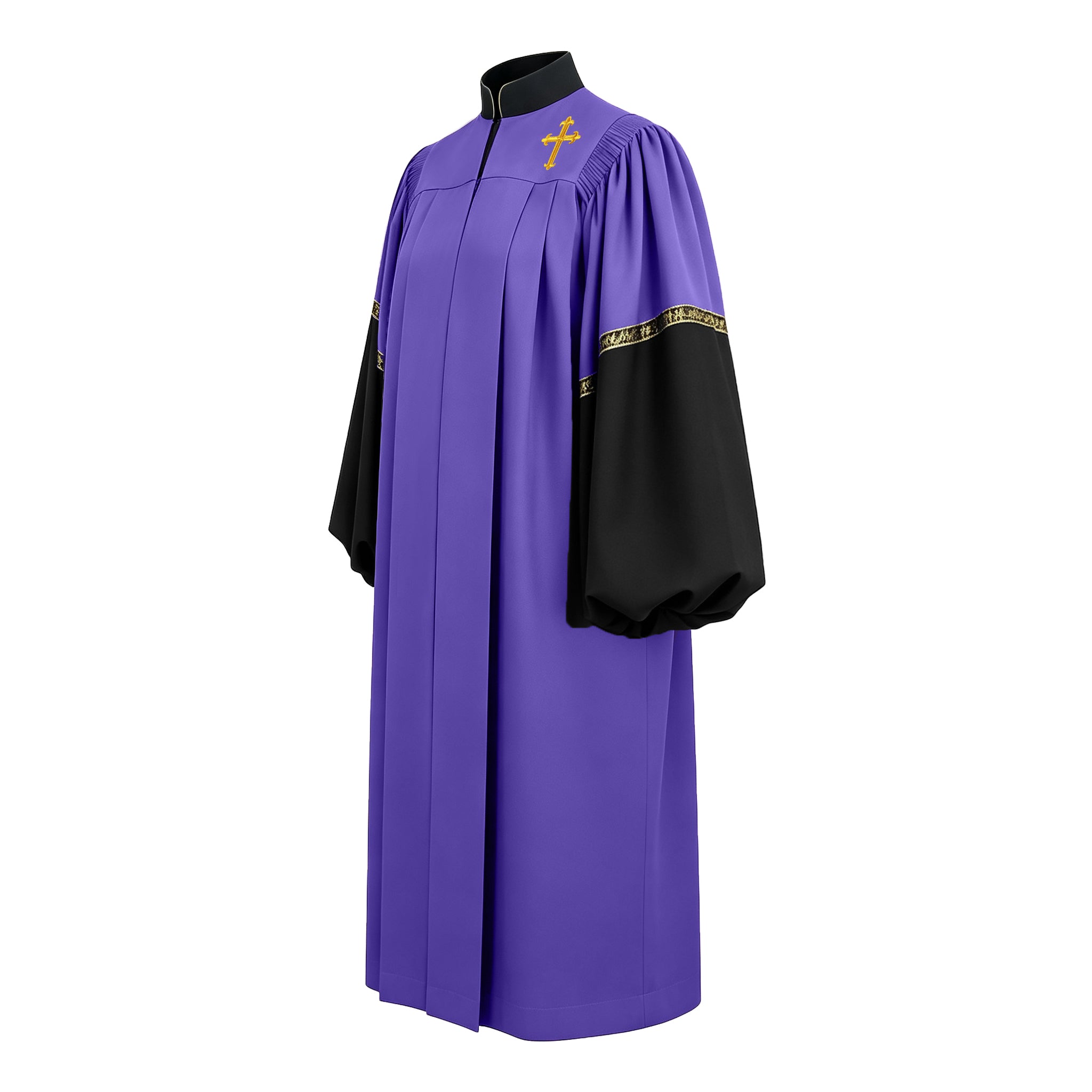 Custom Premium Church Choir Vestment Gown with Cross Embroidery-CA graduation