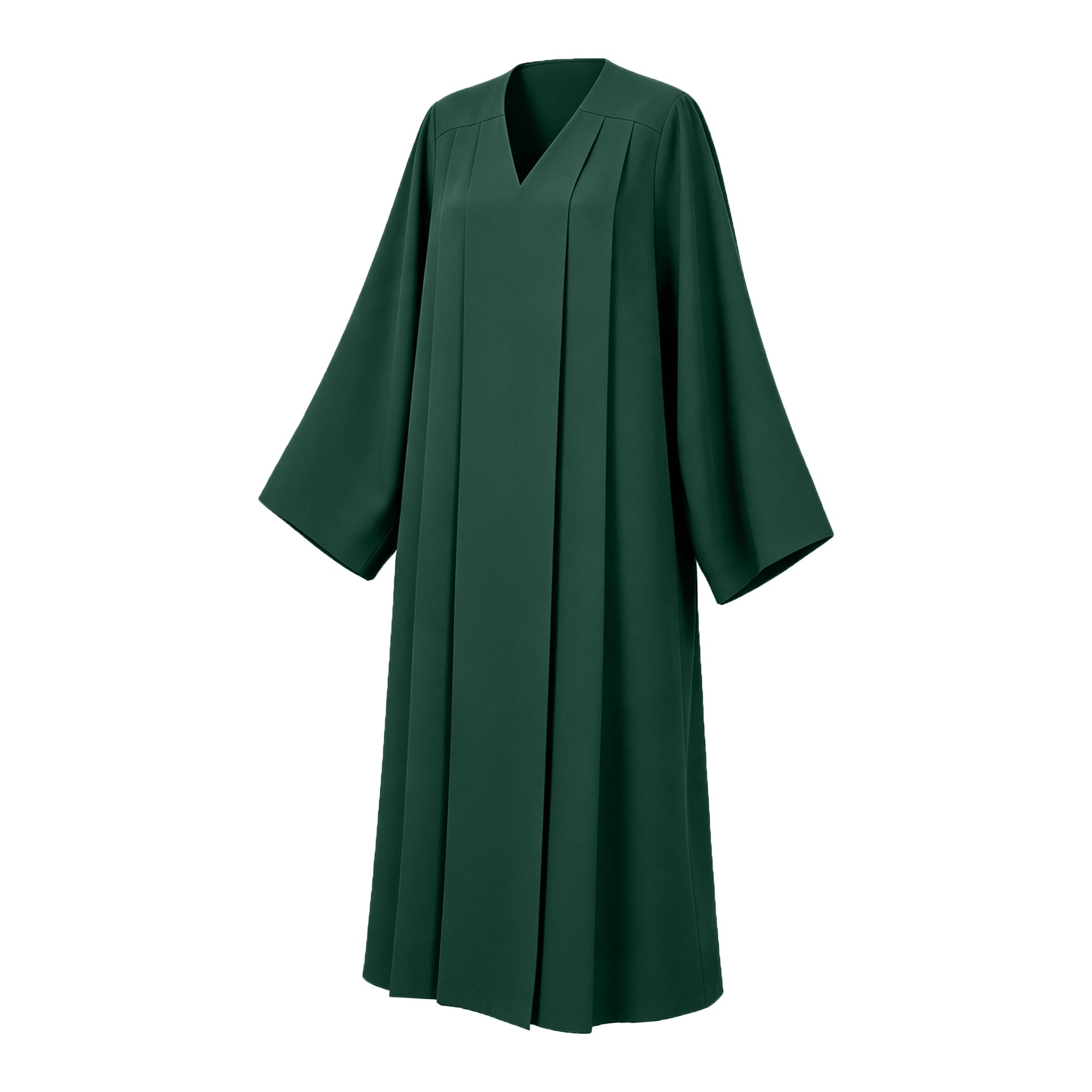 Custom Green Choir Robes for Adults – Long Sleeve Graduation Style Choral Gown with Pleated Front Design-CA graduation