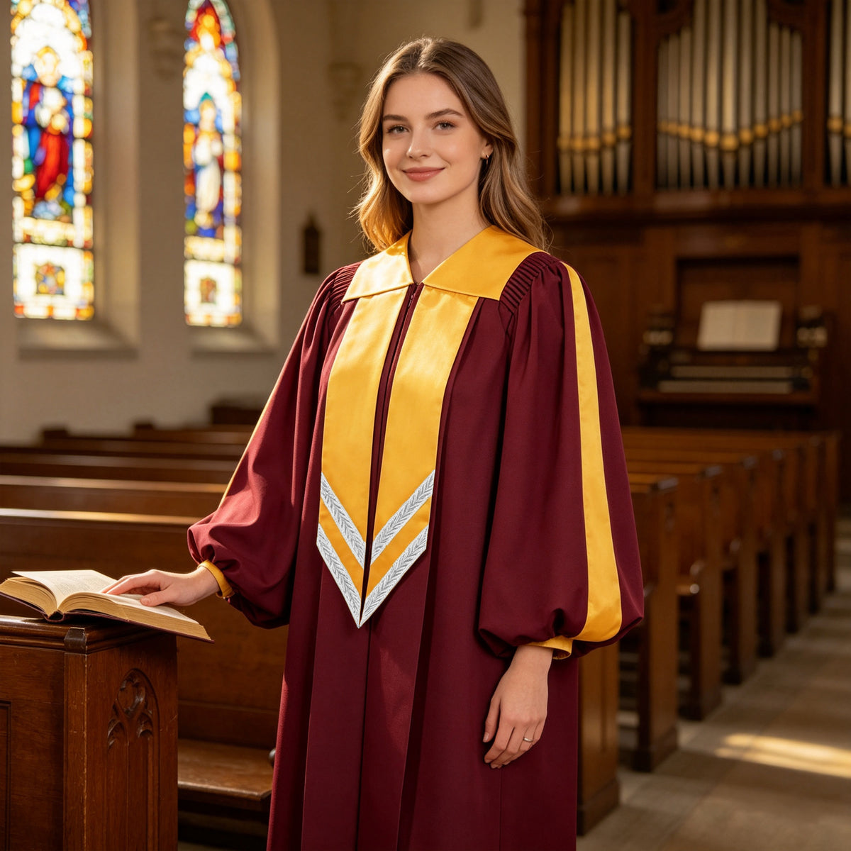 Unisex Deluxe Choir Robe Church Robes | Modern Choir Robes | Choir Robes-CA graduation