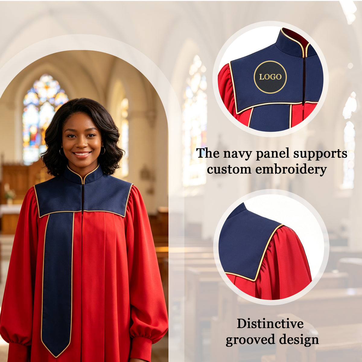 Custom Unisex Church Clergy Robe with Puff Sleeves|Premium Church Clergy Robe-CA graduation