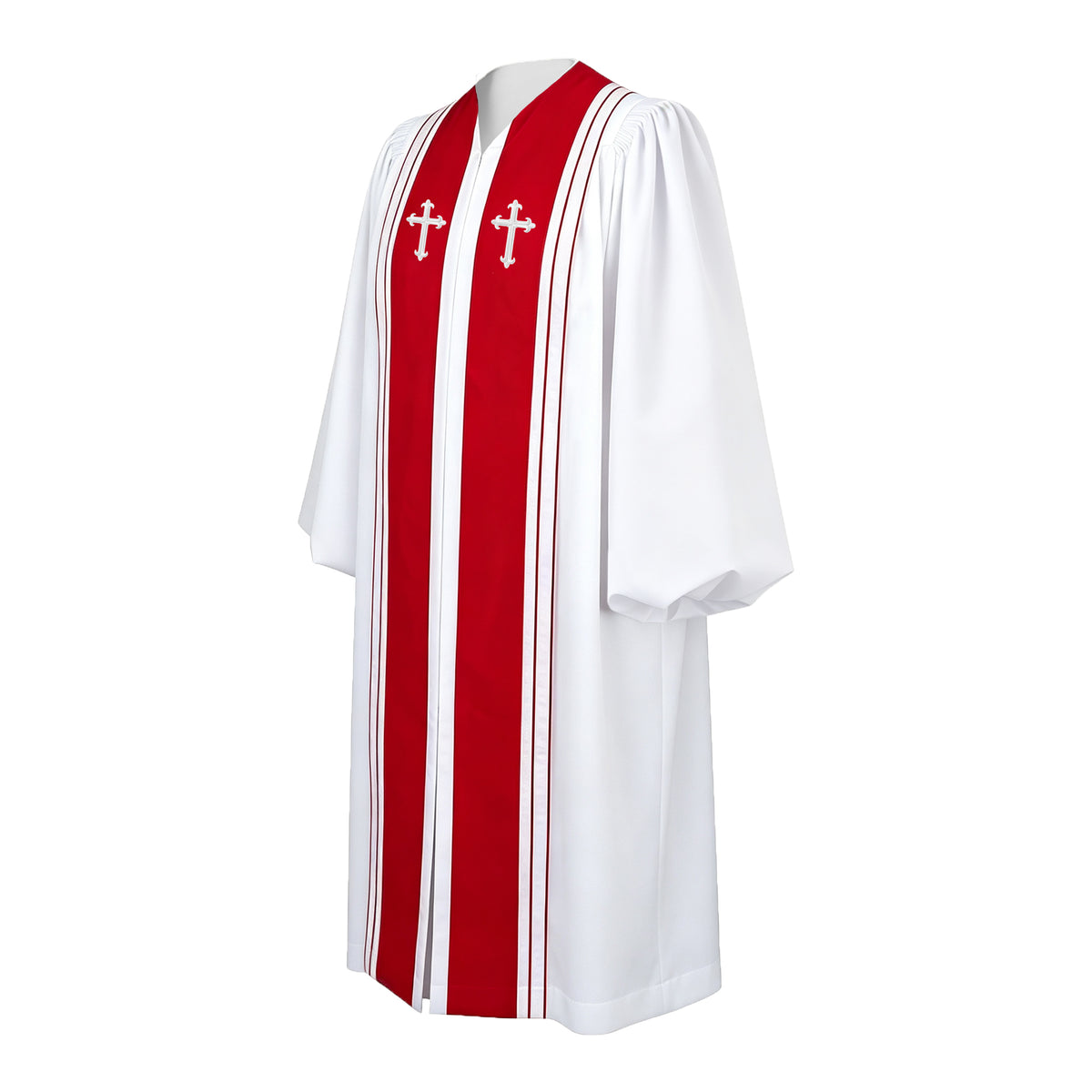 Luxury Clergy Robe with Embroidered Cross | Premium Pastor Ministry Vestment-CA graduation