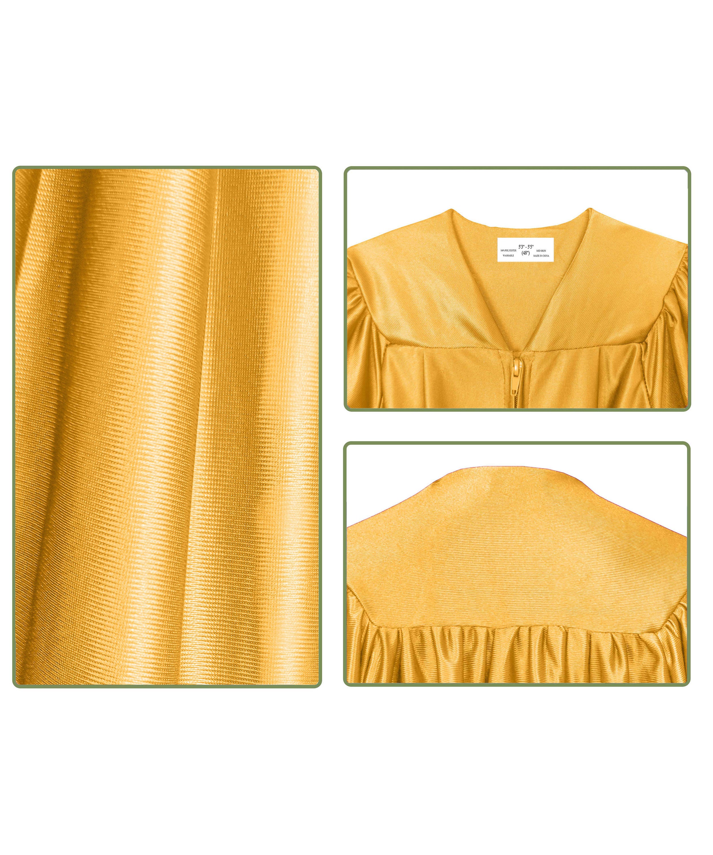 Shiny Graduation Gown & Cap with Tassel Charm 2023|2024 for Middle & High School | Bachelor Degree-CA graduation