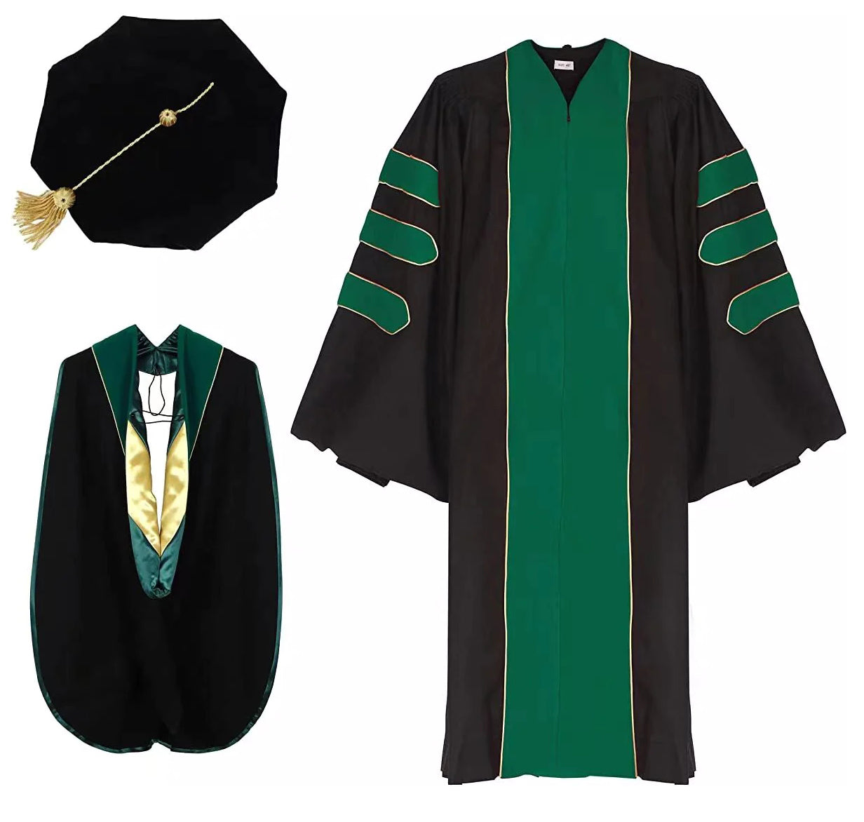 Deluxe Doctoral Graduation Gown/Doctoral Hood/ Doctoral Tam Package-CA graduation