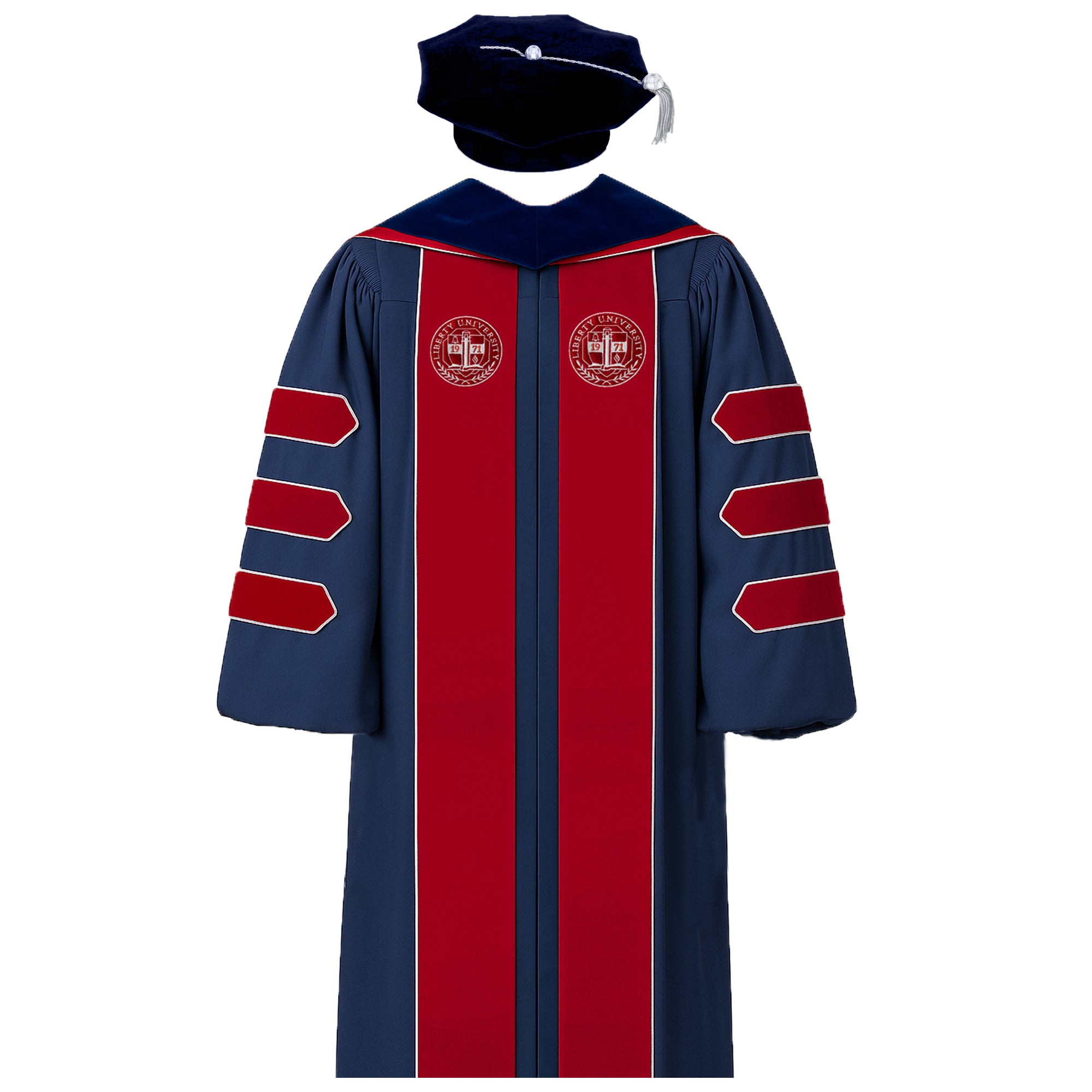 Custom Liberty University Doctoral Gown Tam & Hood Package-CA graduation