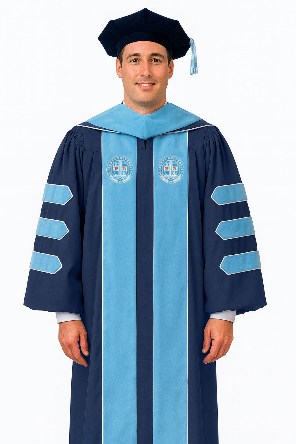 Custom Liberty University Doctoral Gown Tam & Hood Package-CA graduation