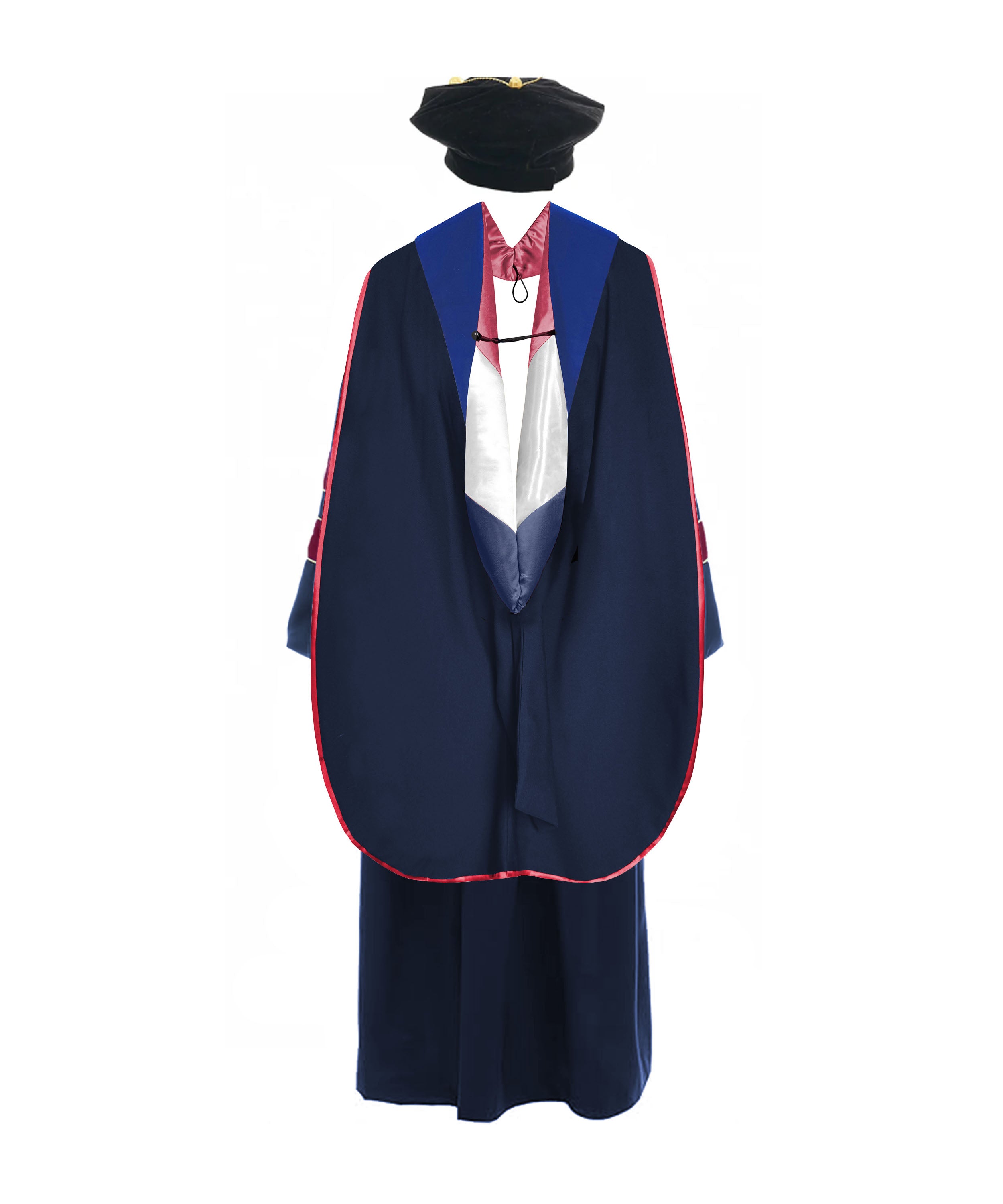 liberty university doctoral gown hood tam phd backview