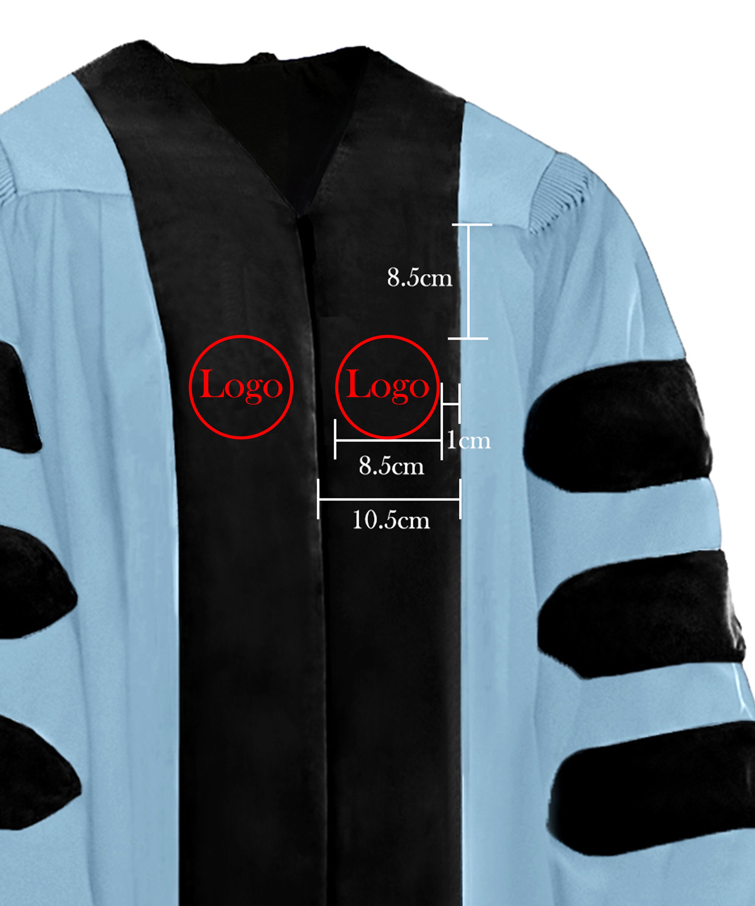 Custom Doctoral Regalia Set – Sky Blue Gown, Hood & Tam-CA graduation