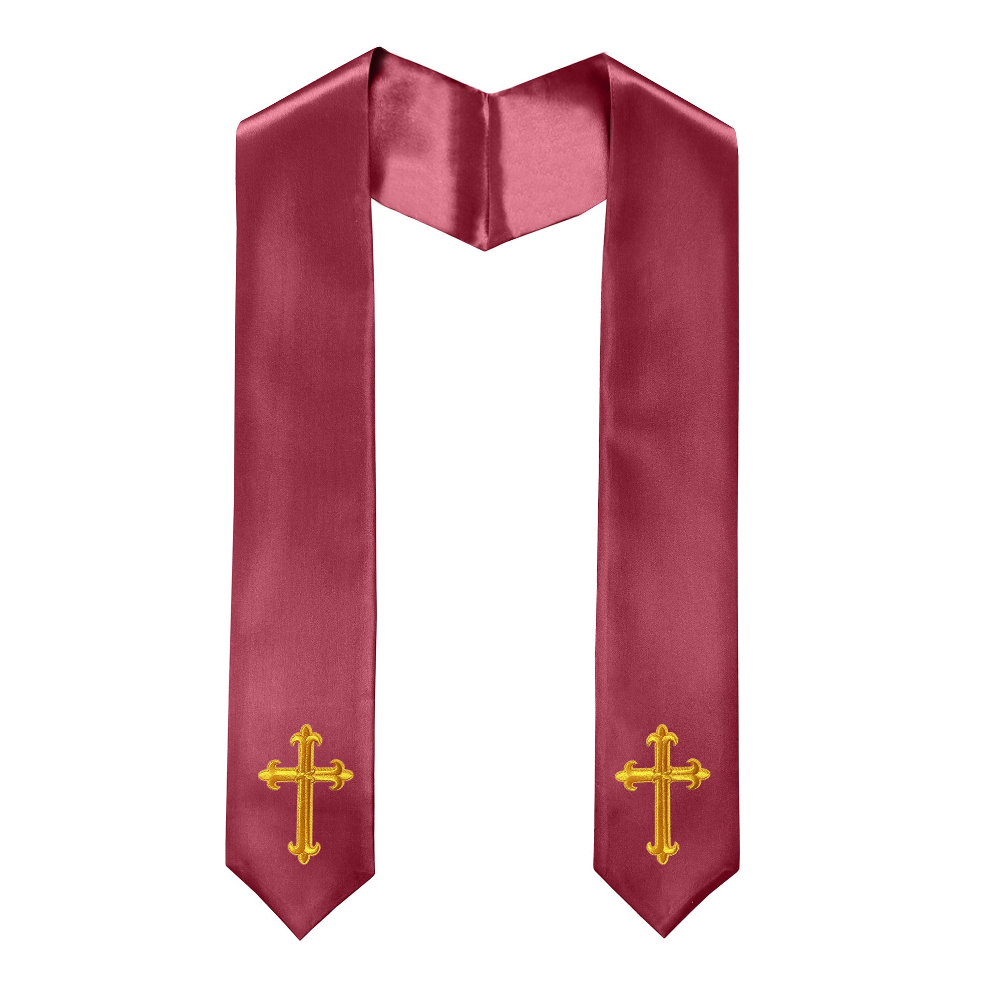 60" Choir Stole with Cross Embroidery for Church Pastor Costume Clergy-CA graduation