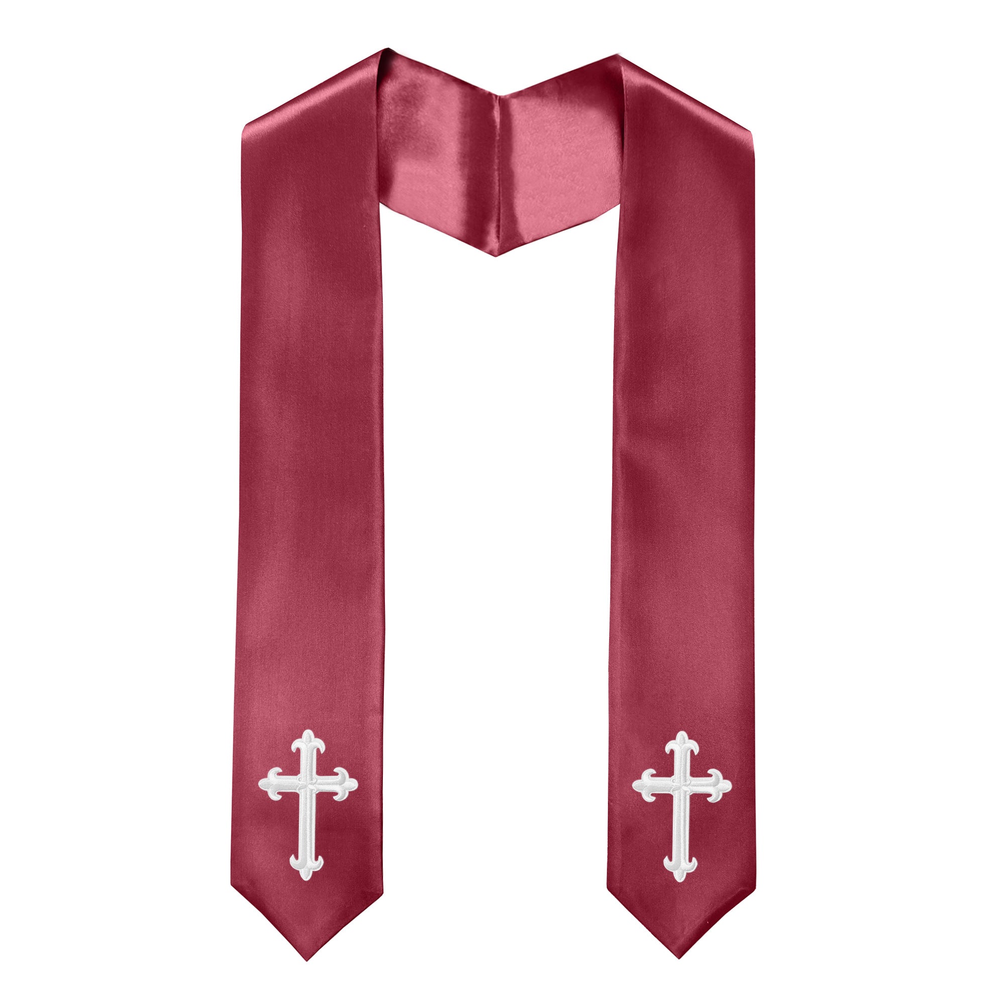 60" Choir Stole with Cross Embroidery for Church Pastor Costume Clergy-CA graduation
